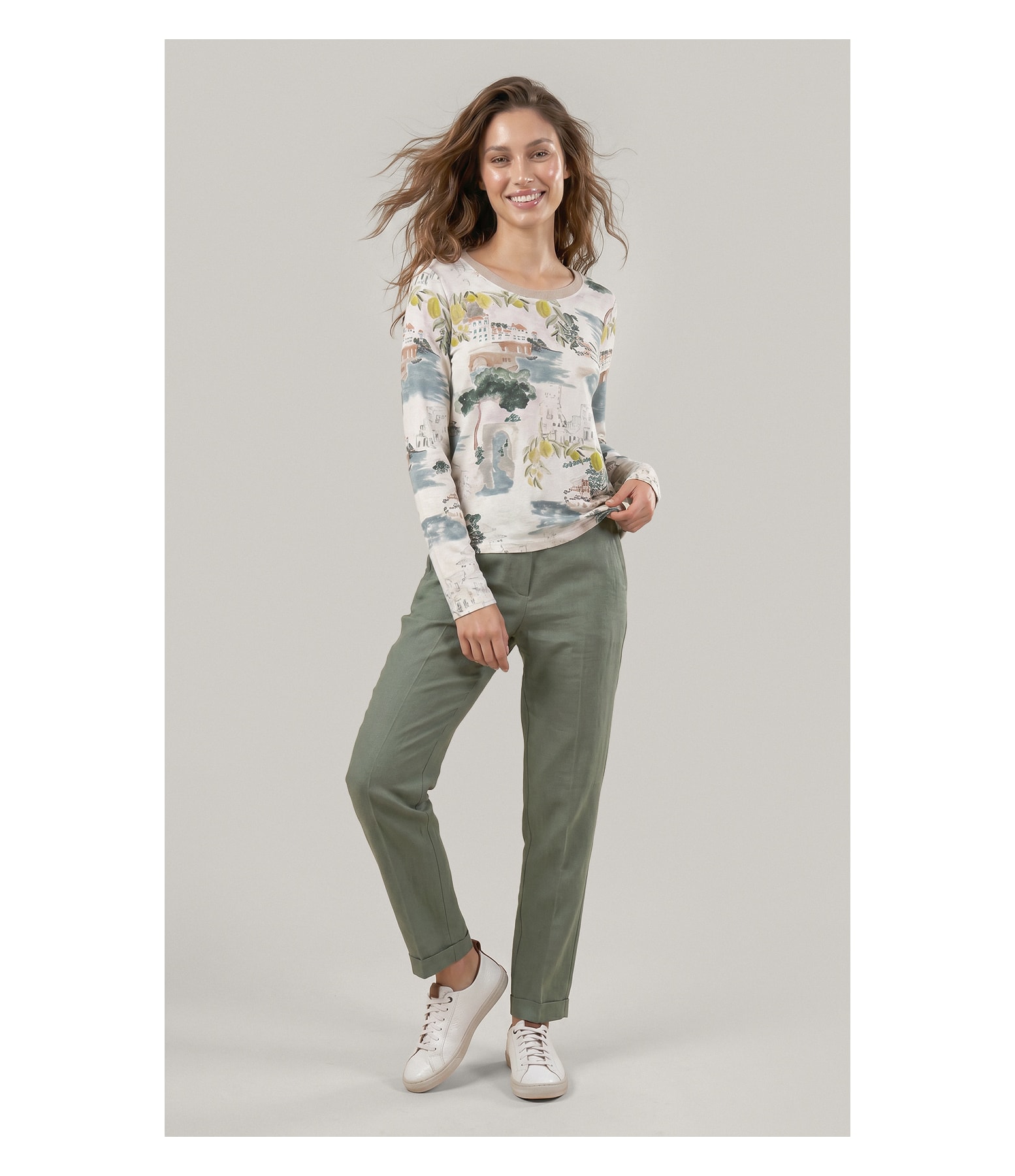 Blusa Misaki Estampa Paesaggio Lb Natural
