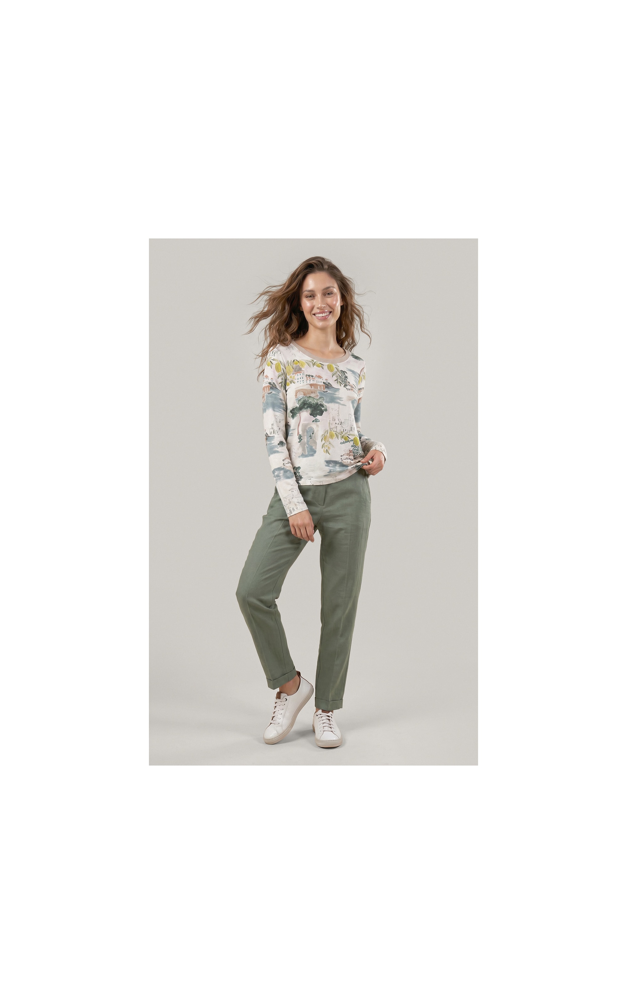 Blusa Misaki Estampa Paesaggio Lb Natural