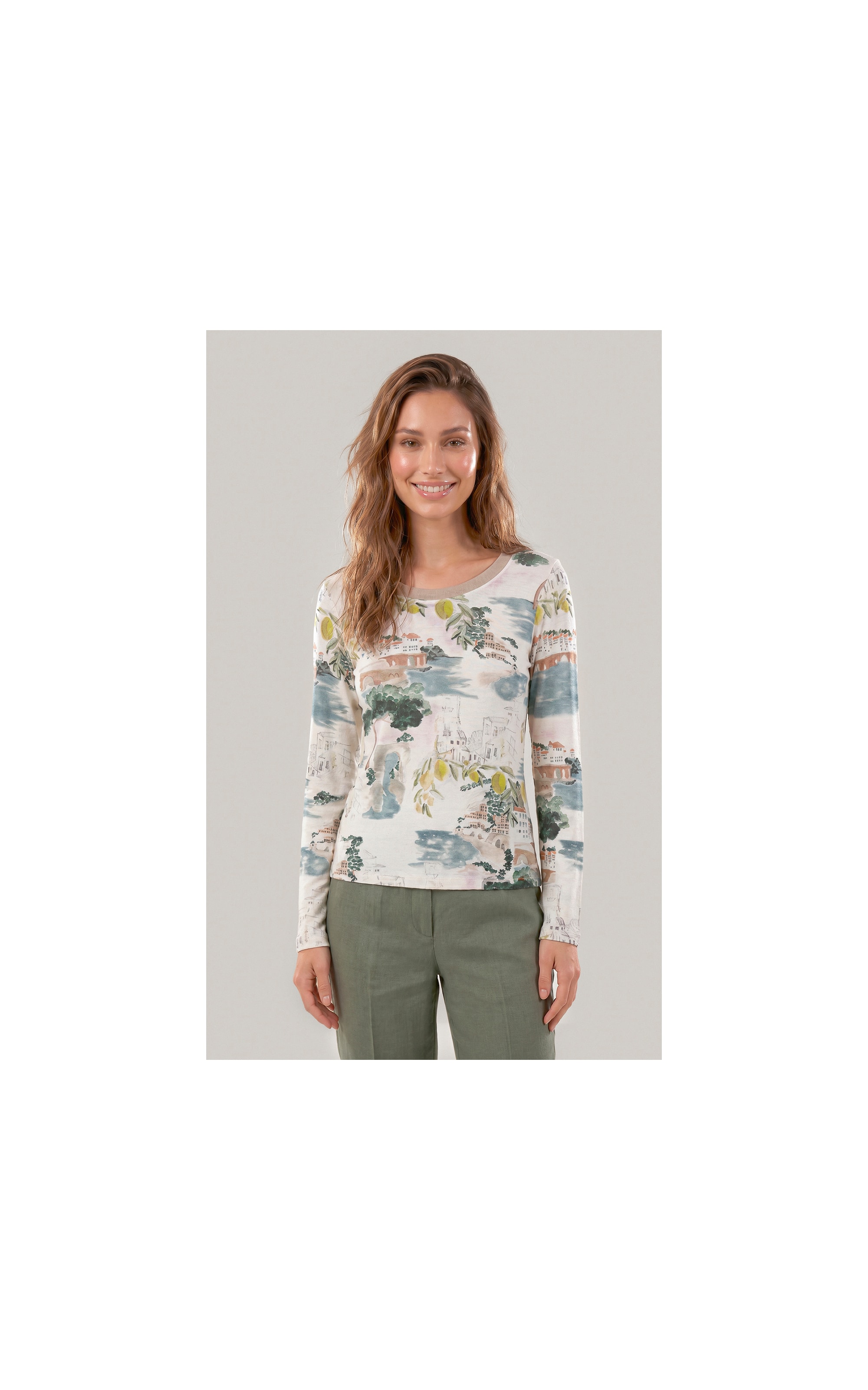 Blusa Misaki Estampa Paesaggio Lb Natural