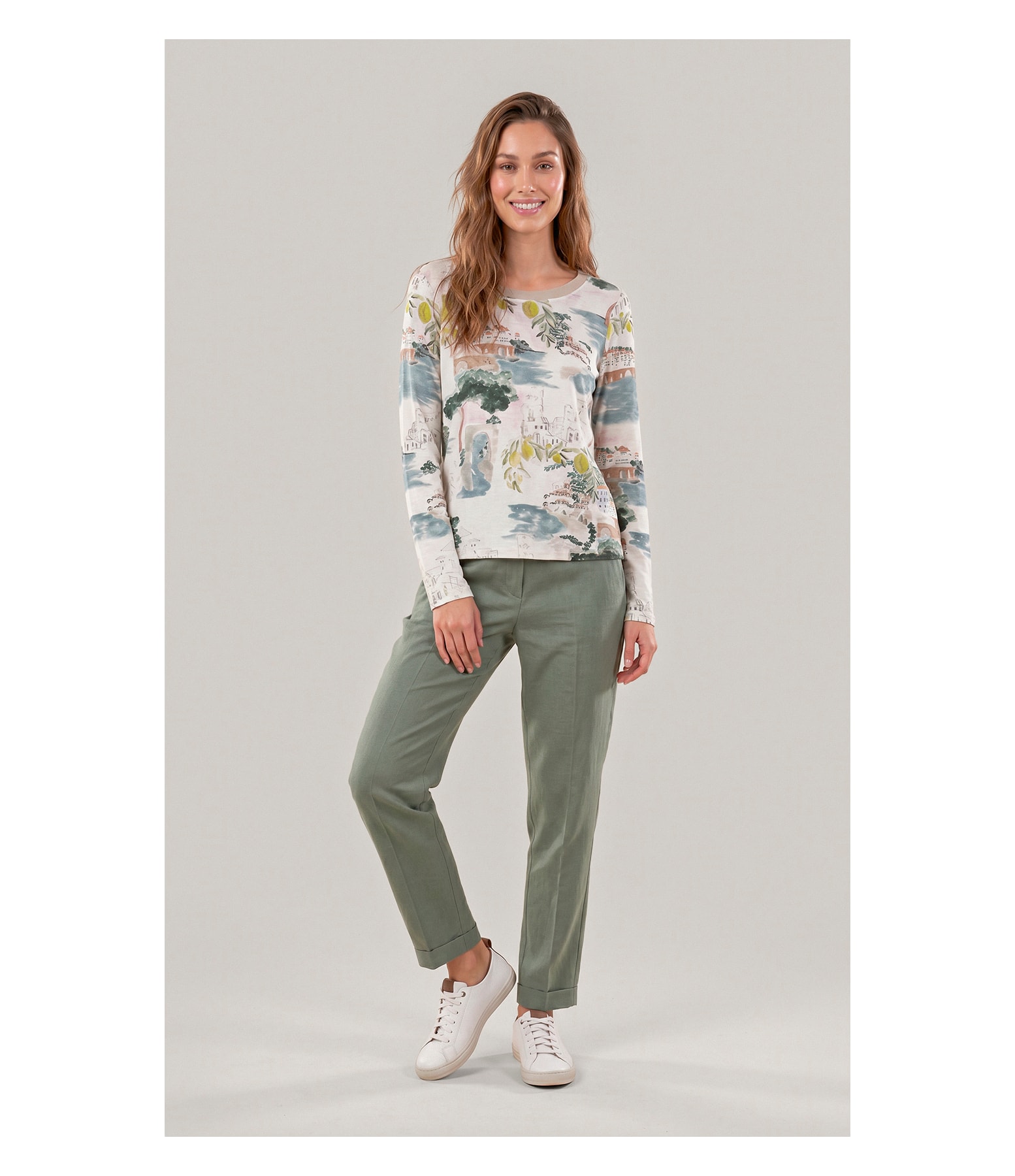 Blusa Misaki Estampa Paesaggio Lb Natural