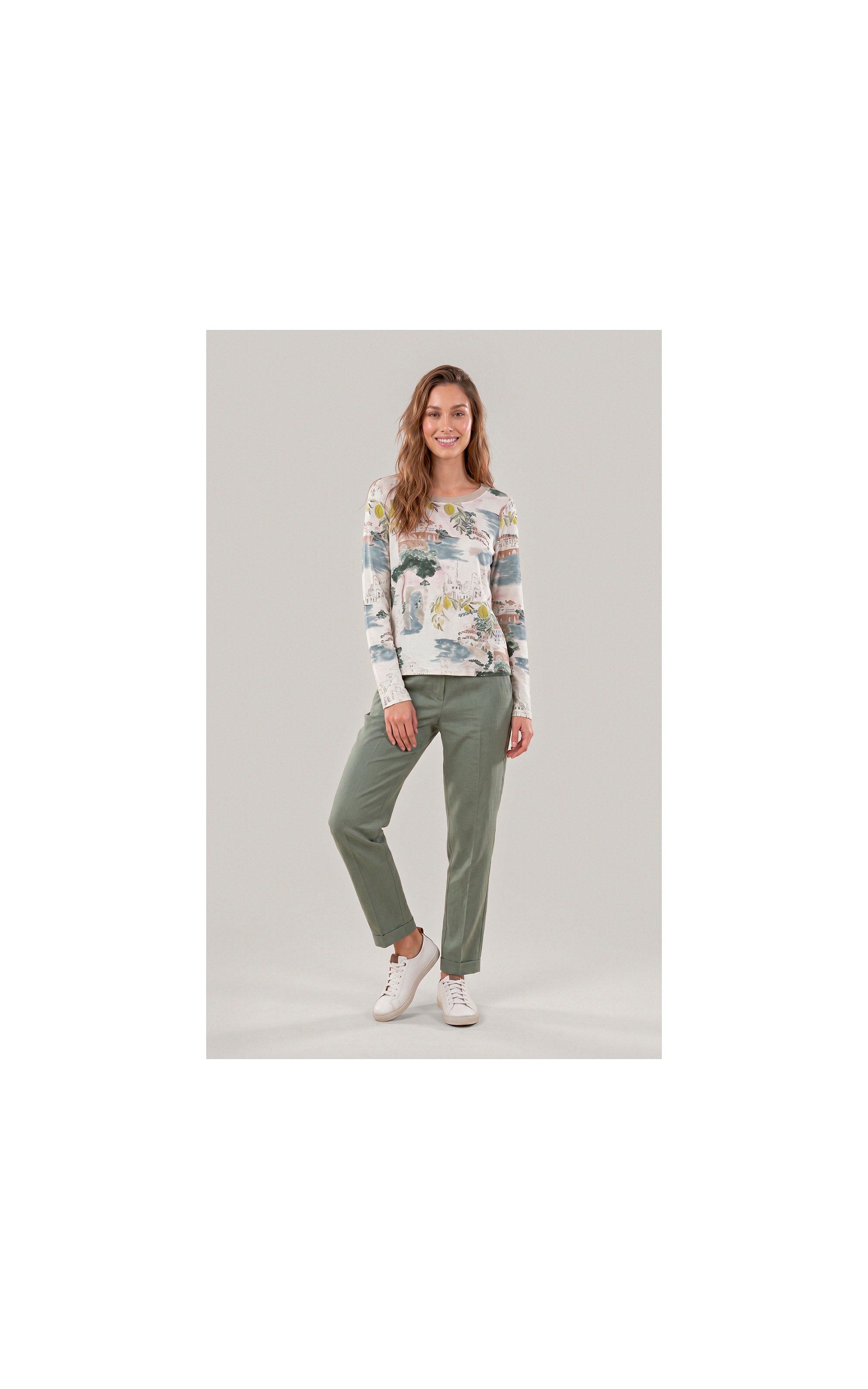 Blusa Misaki Estampa Paesaggio Lb Natural