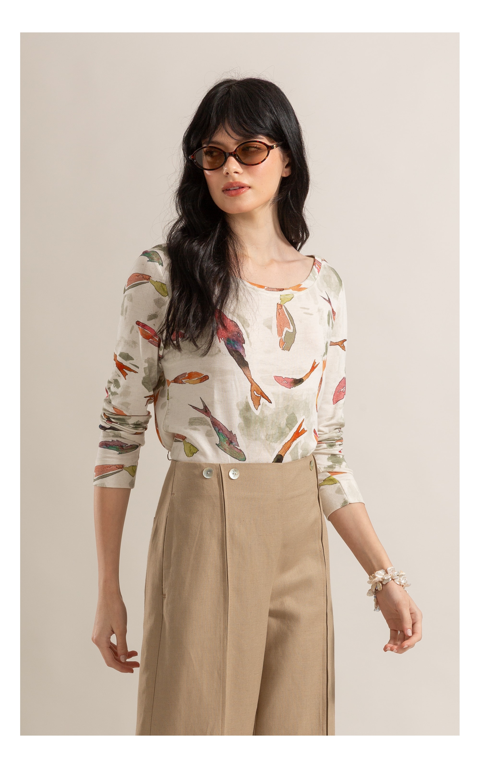 Blusa Misaki Decote  Verde Army