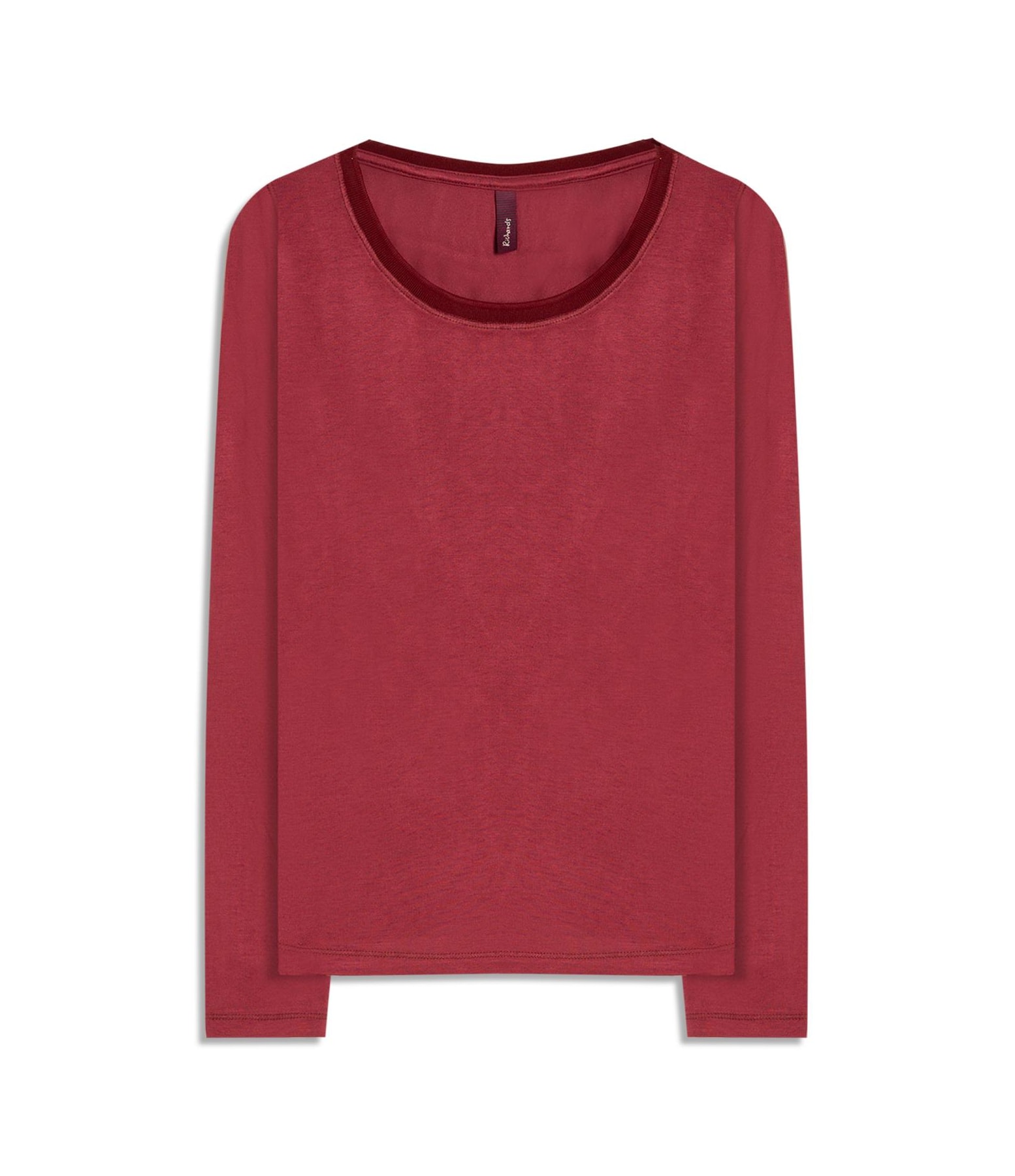 Blusa Misaki Retilínea Lisa Ml Bordeaux