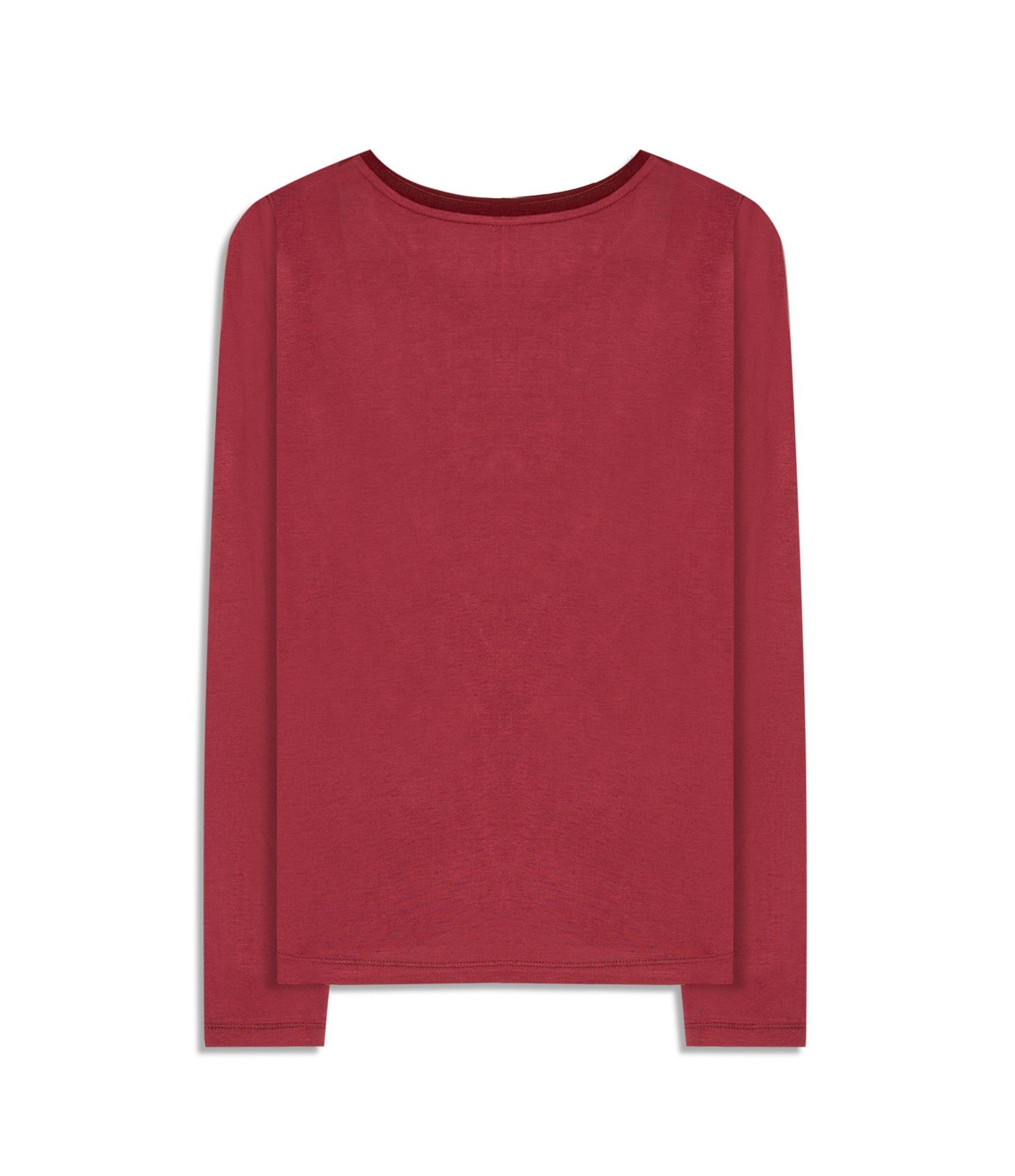 Blusa Misaki Retilínea Lisa Ml Bordeaux
