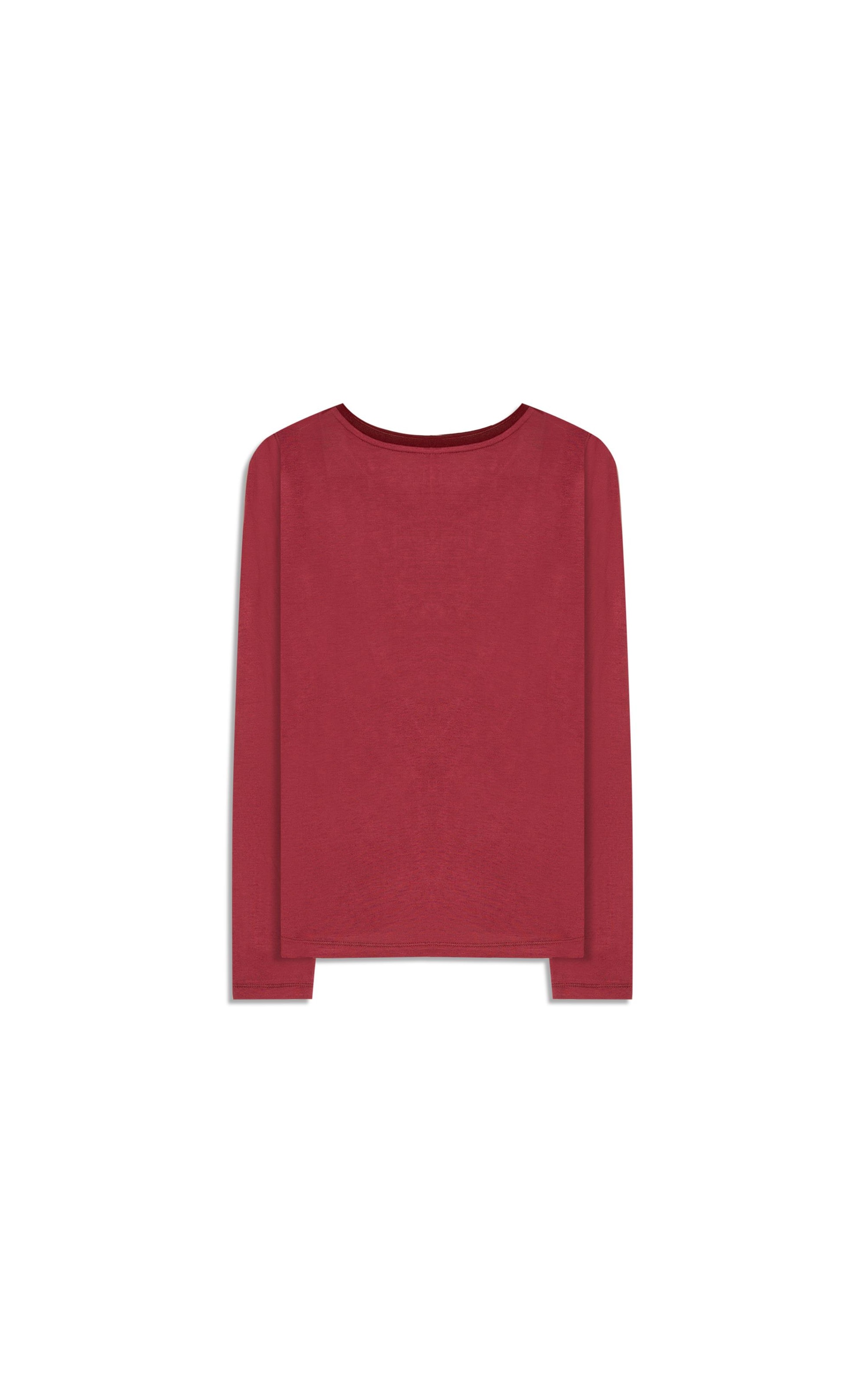 Blusa Misaki Retilínea Lisa Ml Bordeaux