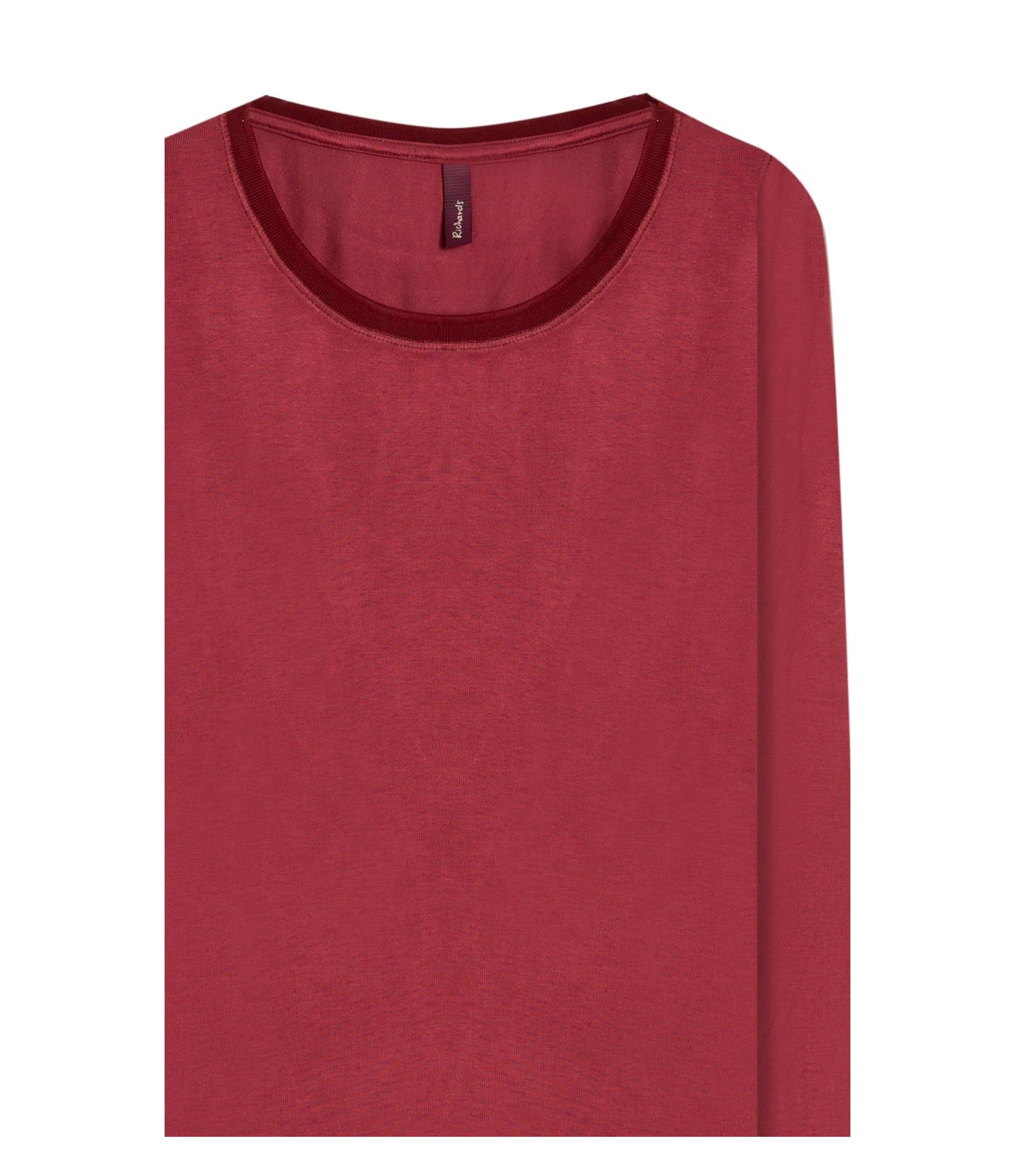 Blusa Misaki Retilínea Lisa Ml Bordeaux