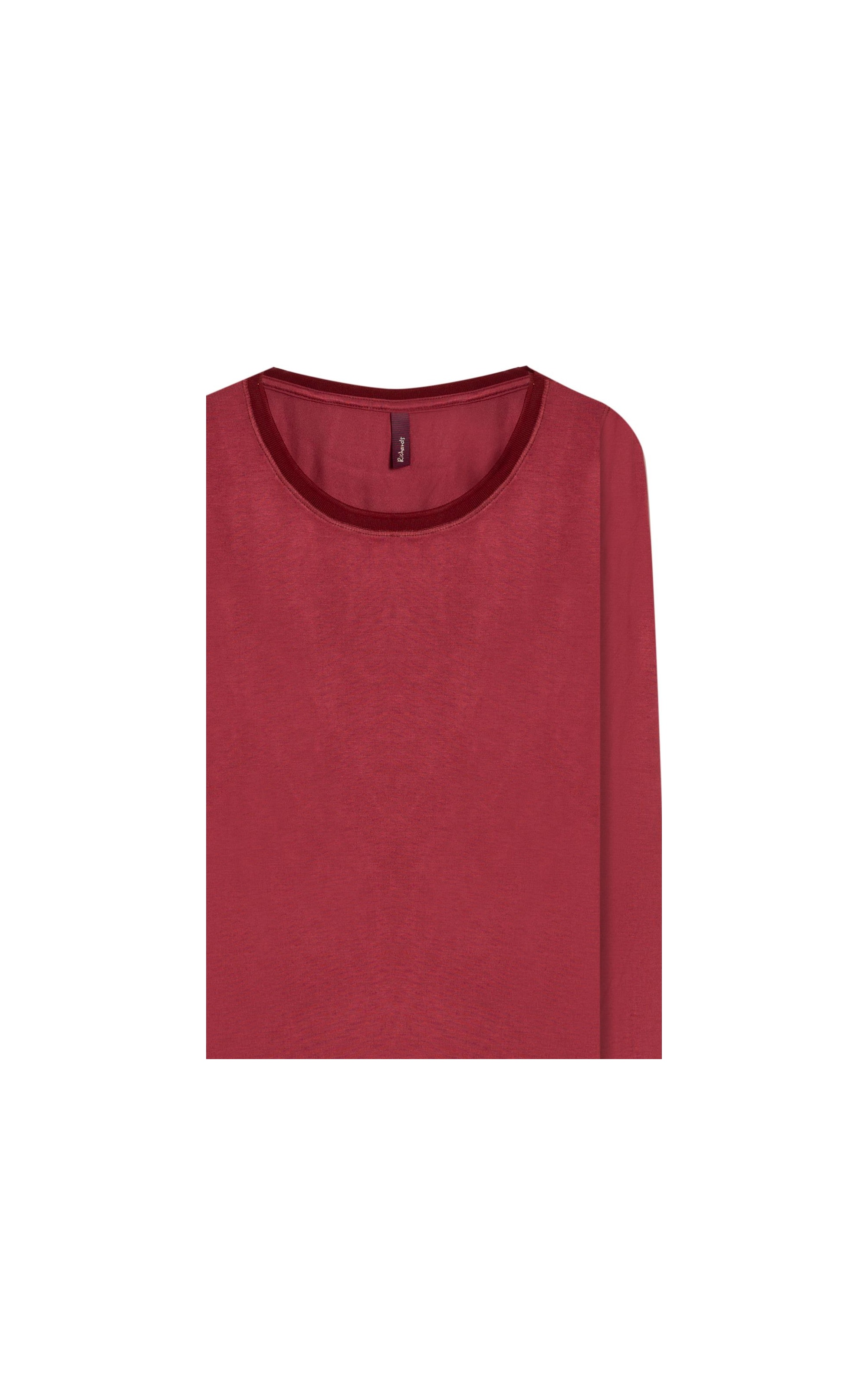 Blusa Misaki Retilínea Lisa Ml Bordeaux
