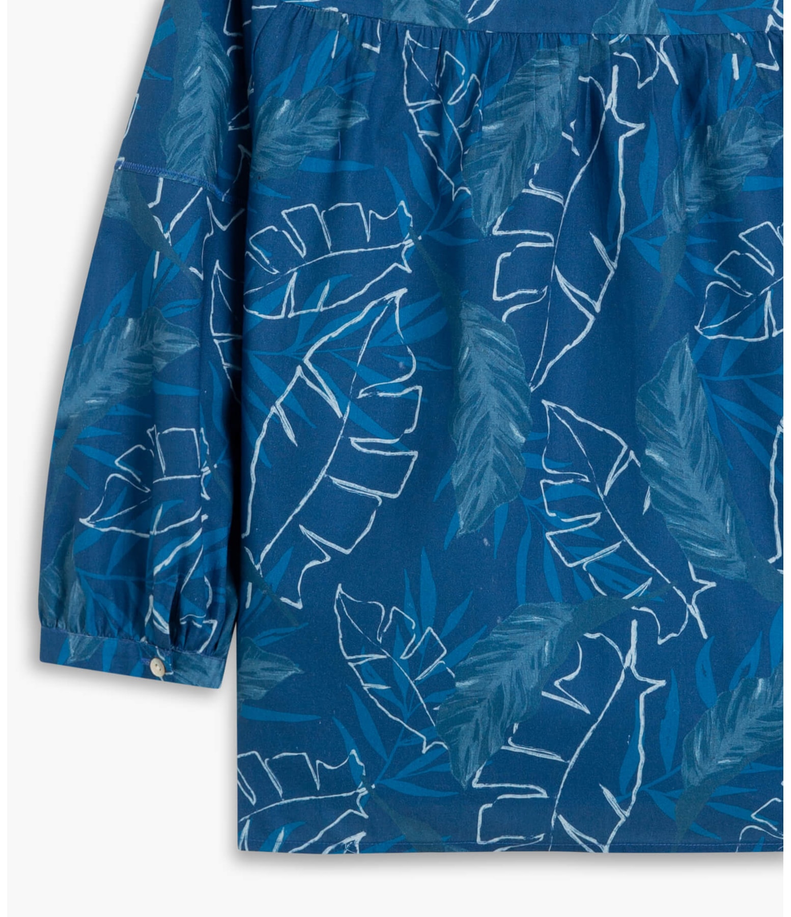 Blusa Misty Algodão Est Folhagem Marinho
