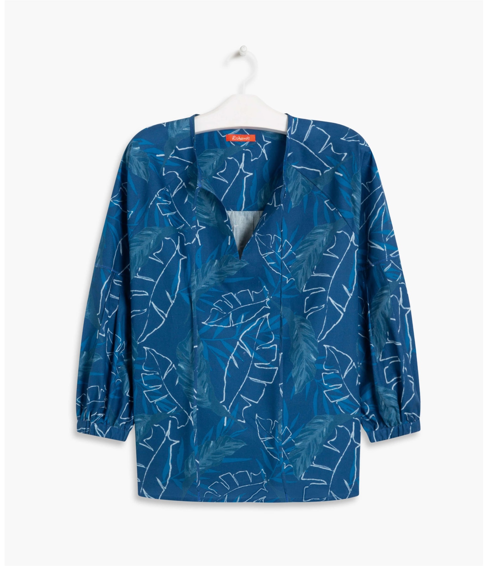 Blusa Misty Algodão Est Folhagem Marinho