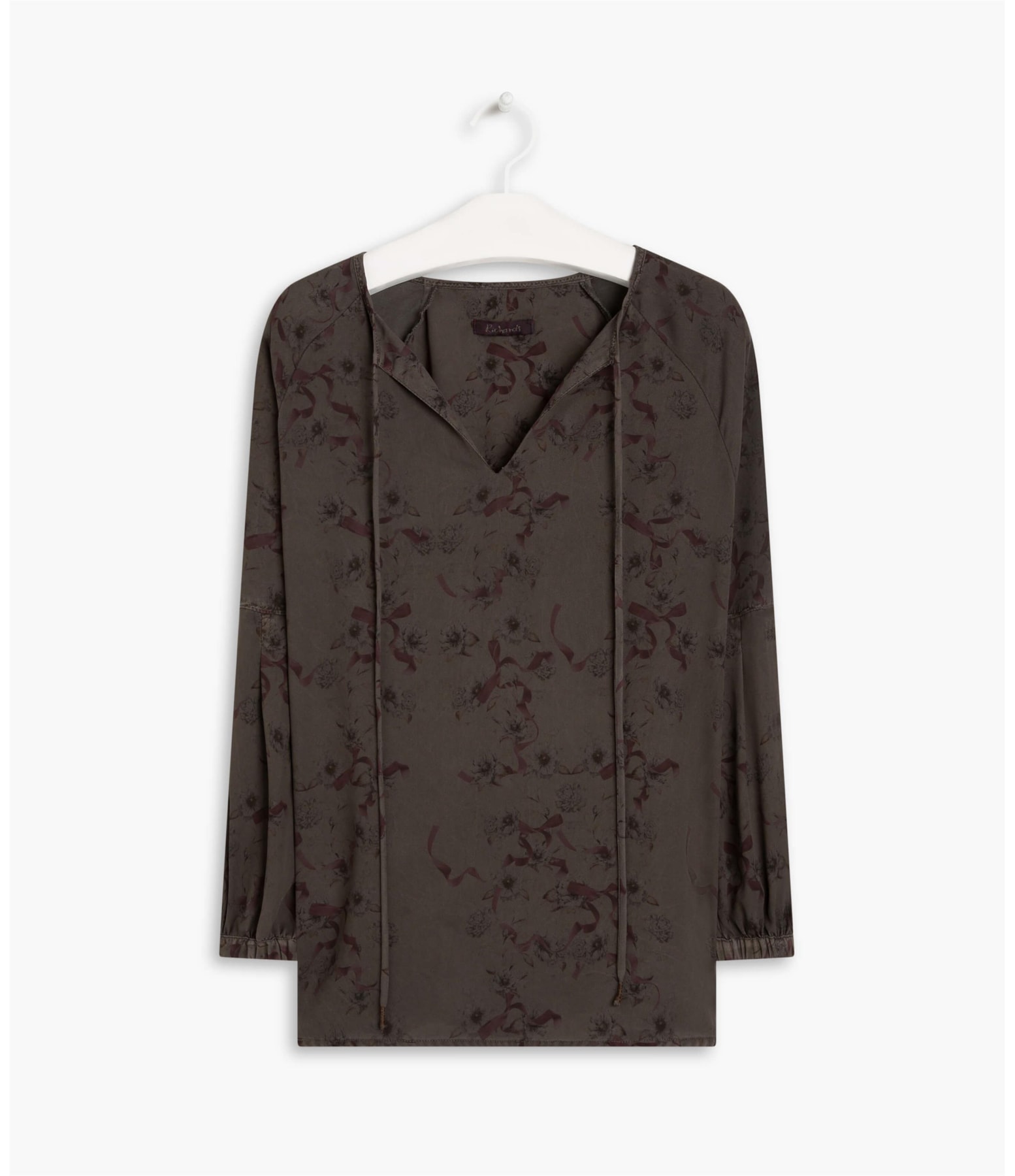 Blusa Misty Est Flores e Lacos Tabaco