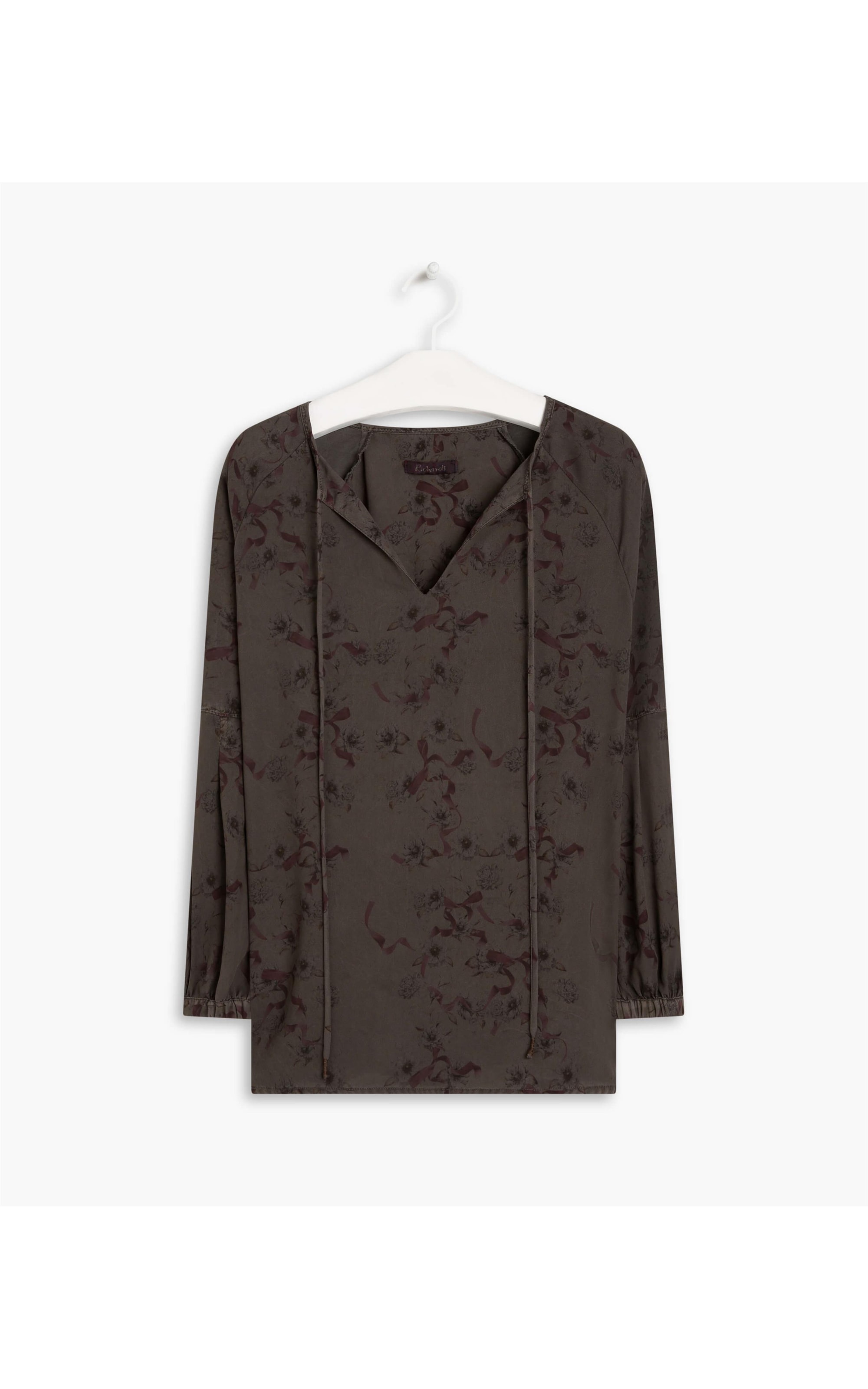 Blusa Misty Est Flores e Lacos Tabaco