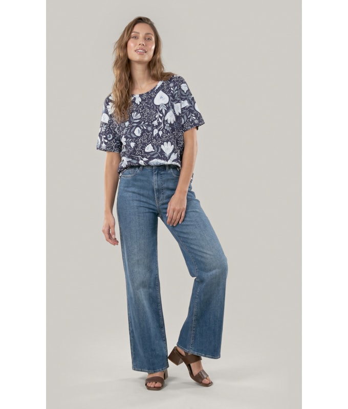 Blusa Moletom Claudia Estampa Corazon Marinho