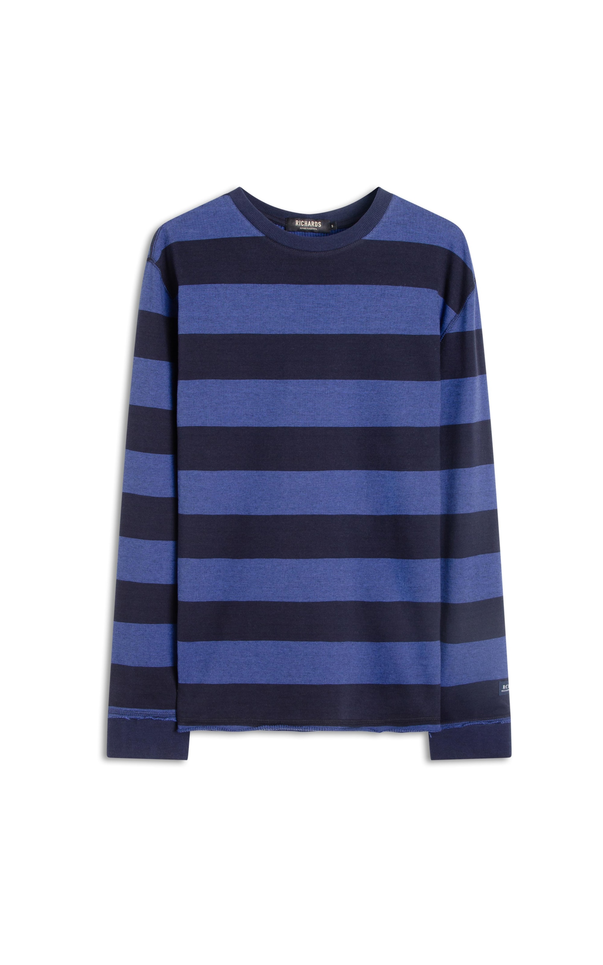 Blusa Moletom Listrado Amaala Azul Bic