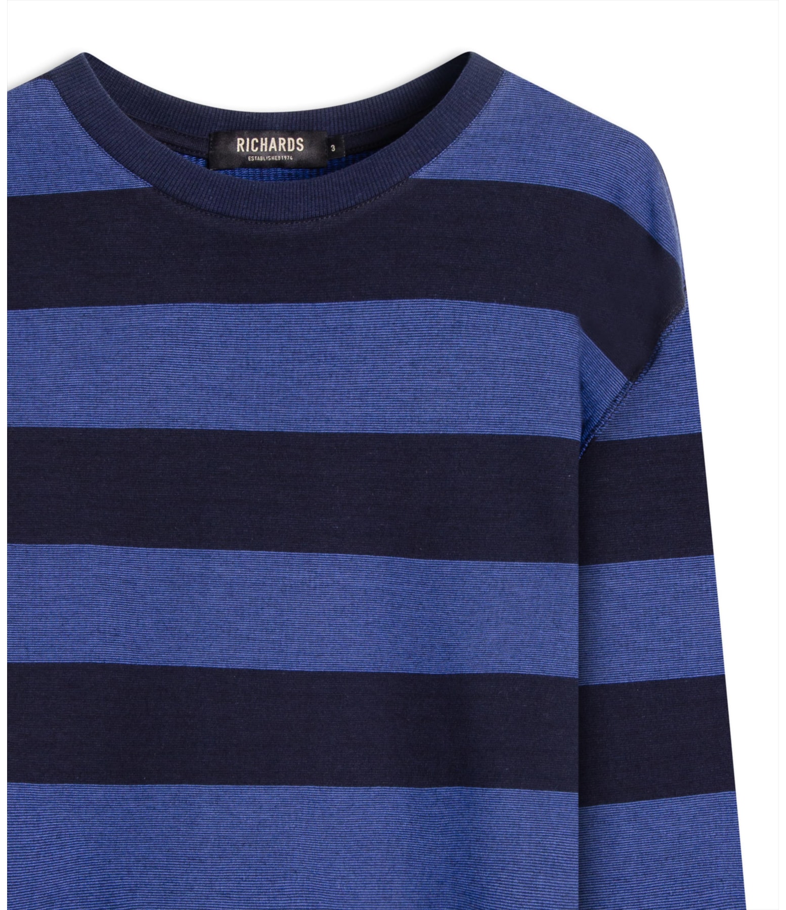 Blusa Moletom Listrado Amaala Azul Bic