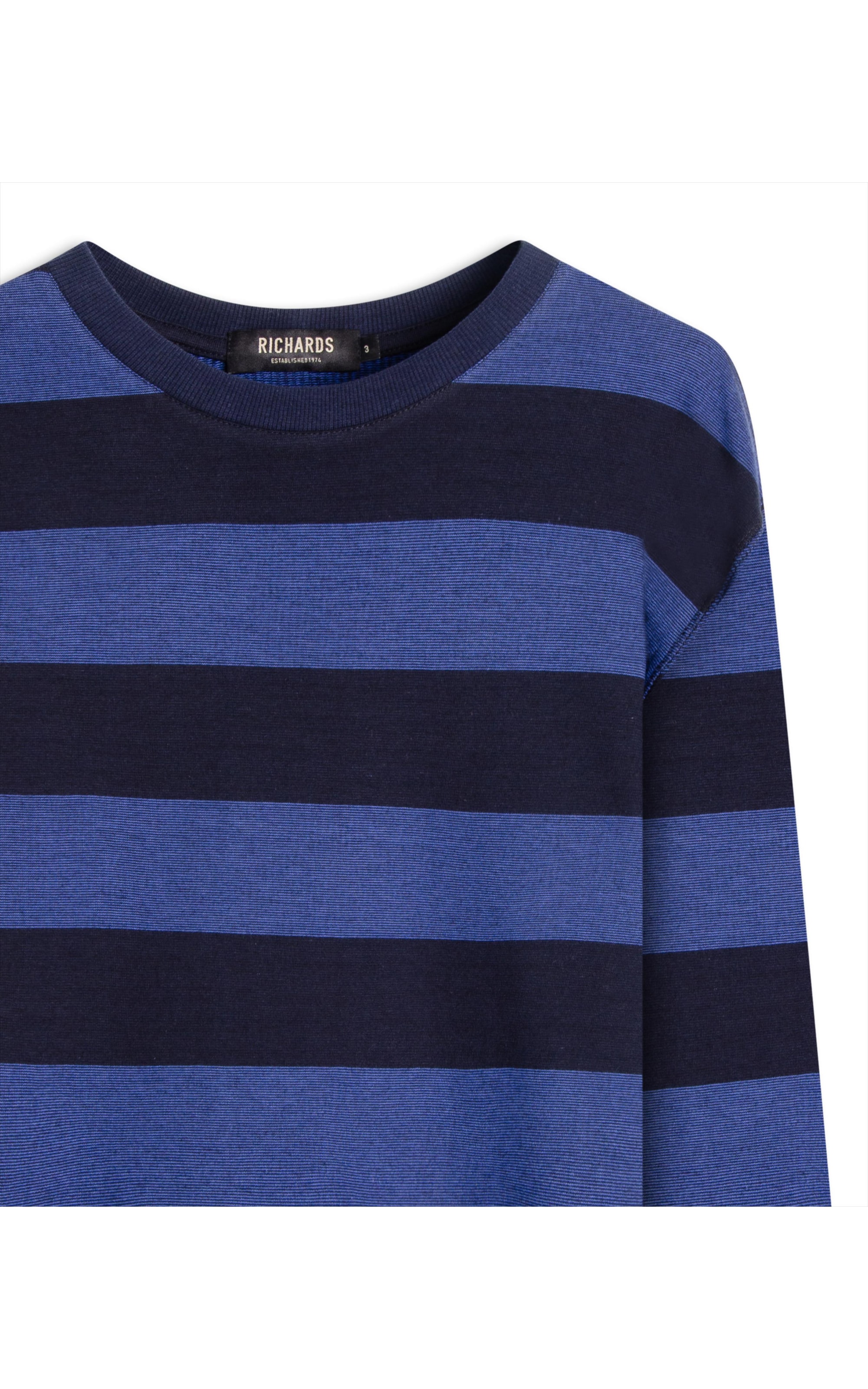 Blusa Moletom Listrado Amaala Azul Bic