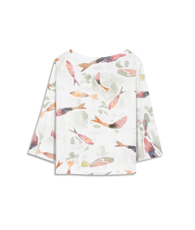 Blusa Nadine Pesce Linho Blend Verde Army