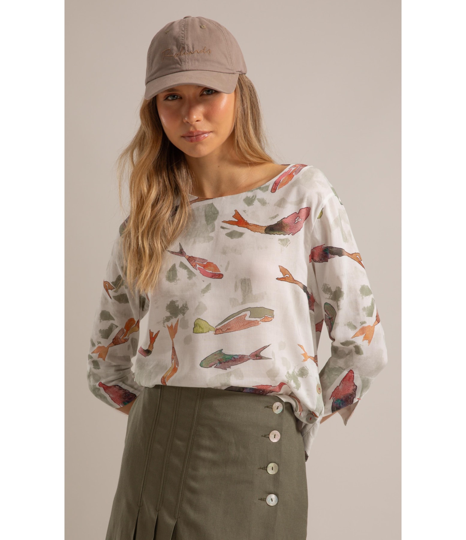 Blusa Nadine Pesce Linho Blend Verde Army