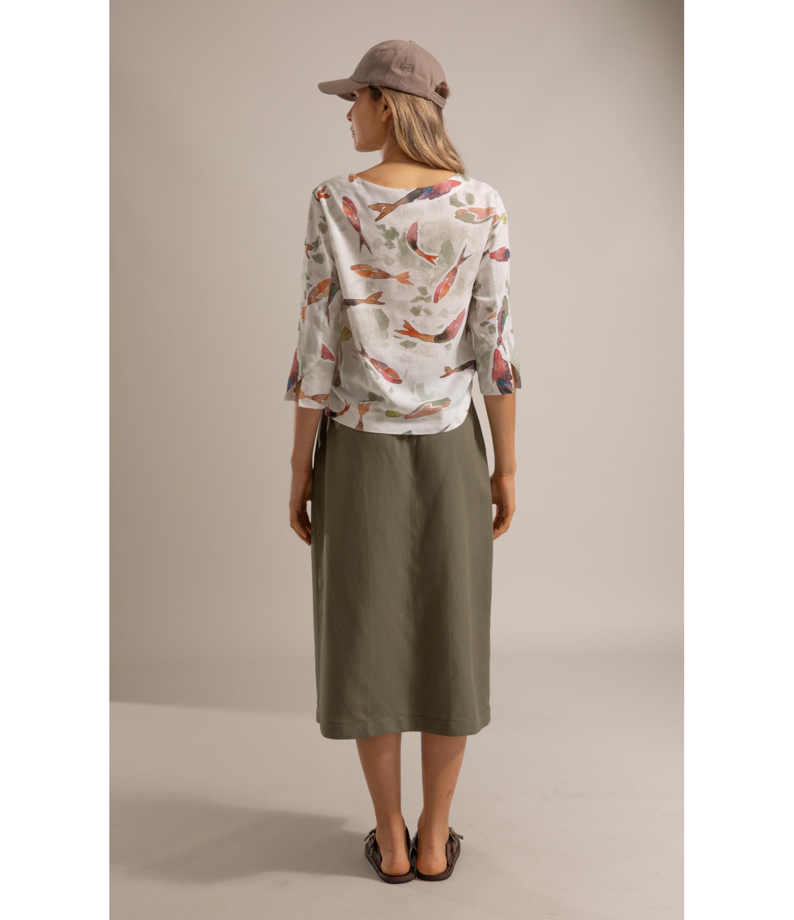 Blusa Nadine Pesce Linho Blend Verde Army