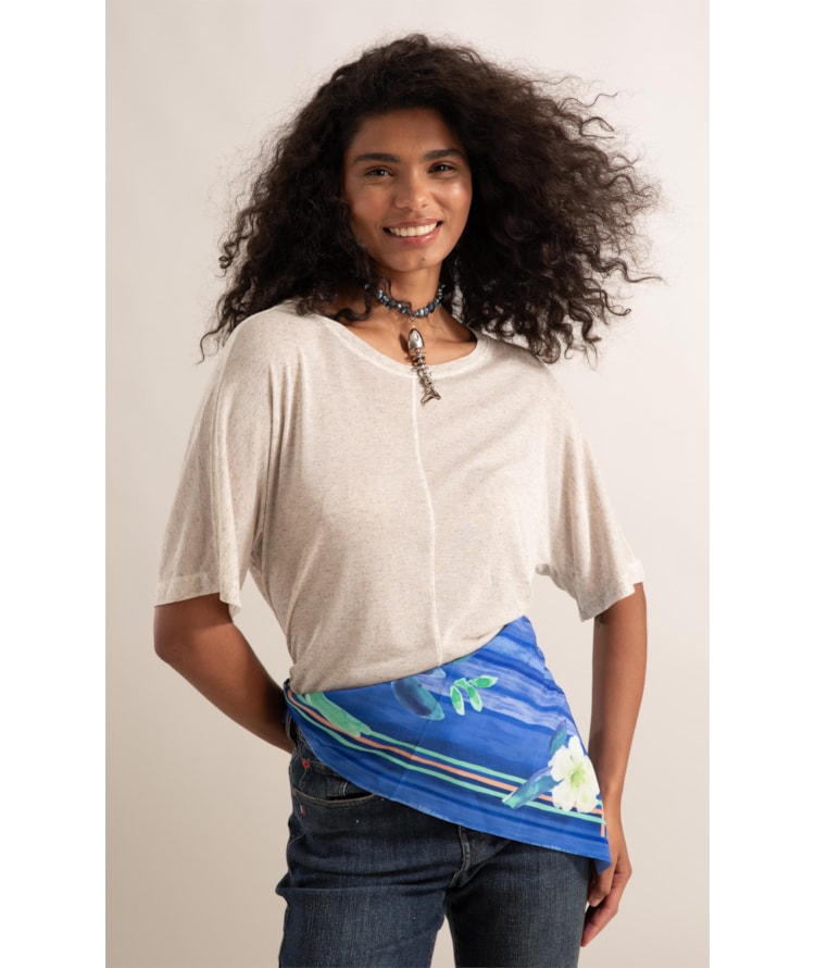 Blusa Naila Recorte Frontal Natural