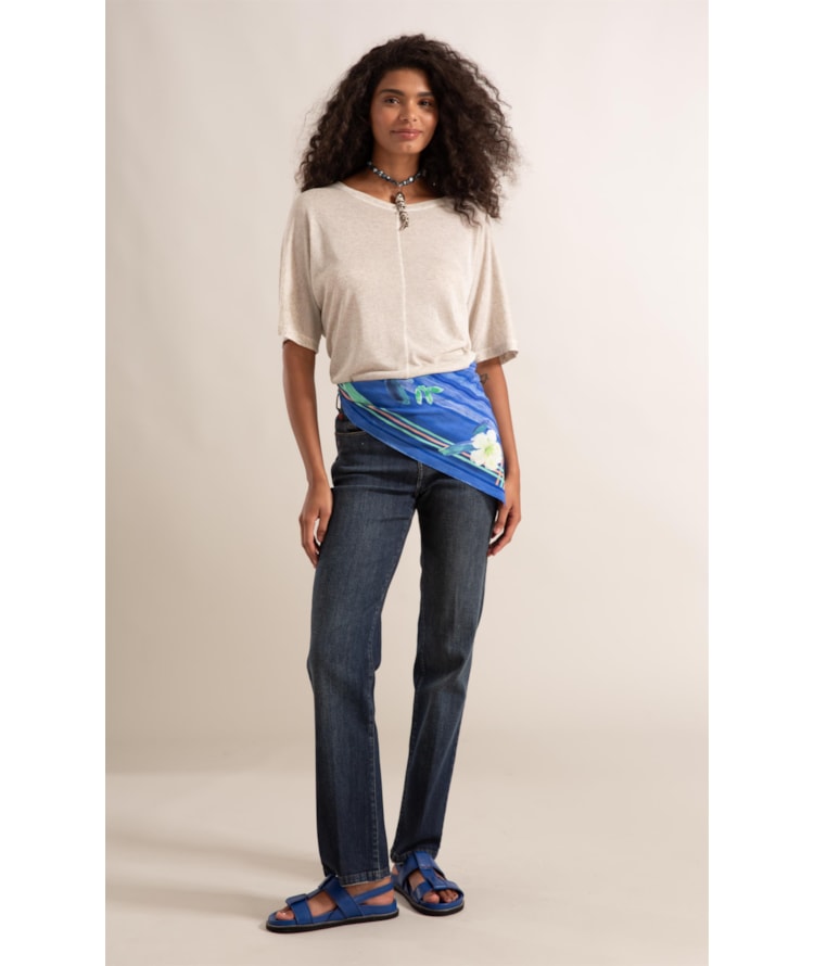 Blusa Naila Recorte Frontal Natural