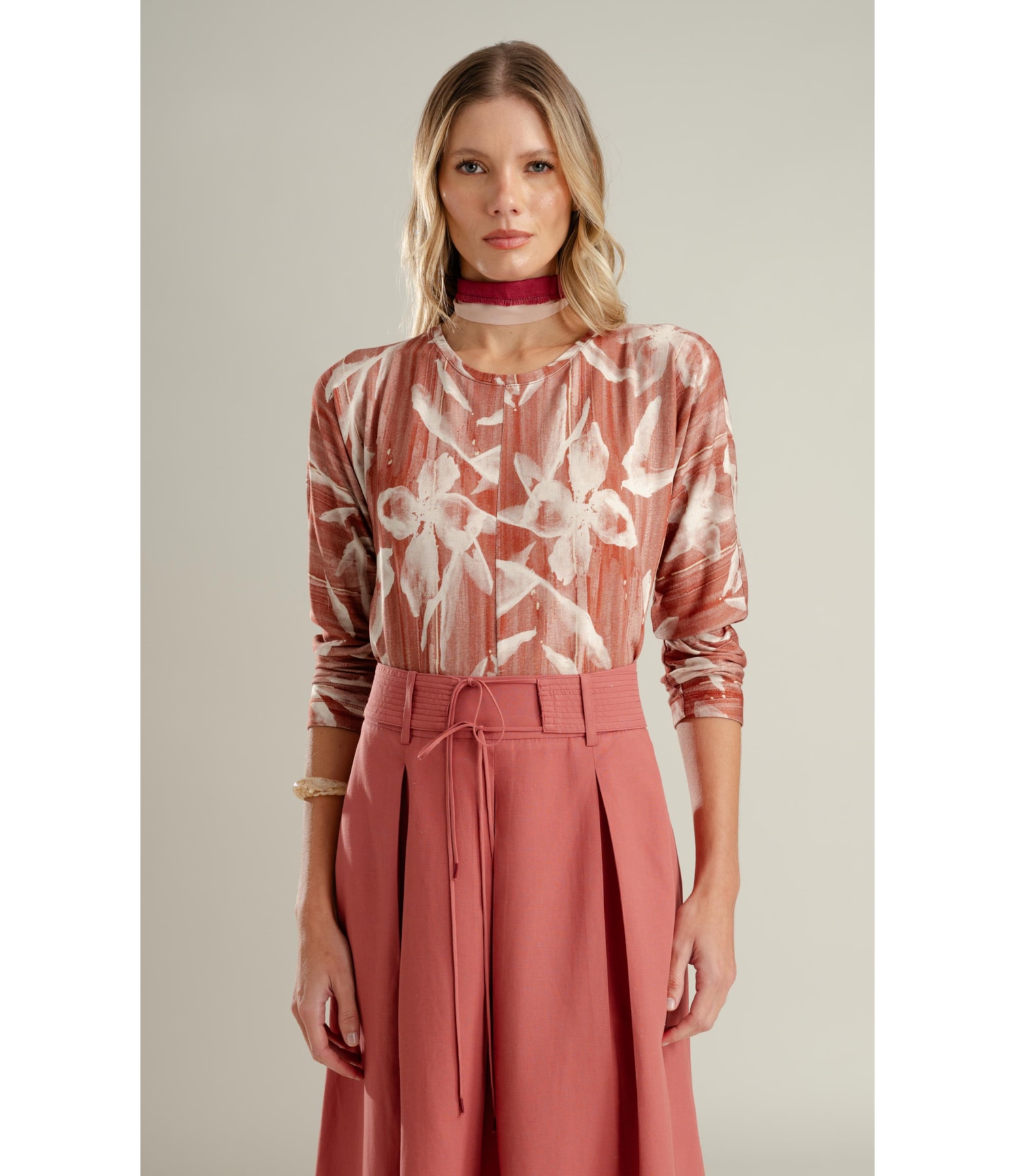 Blusa Nervura Blossom Vermelho