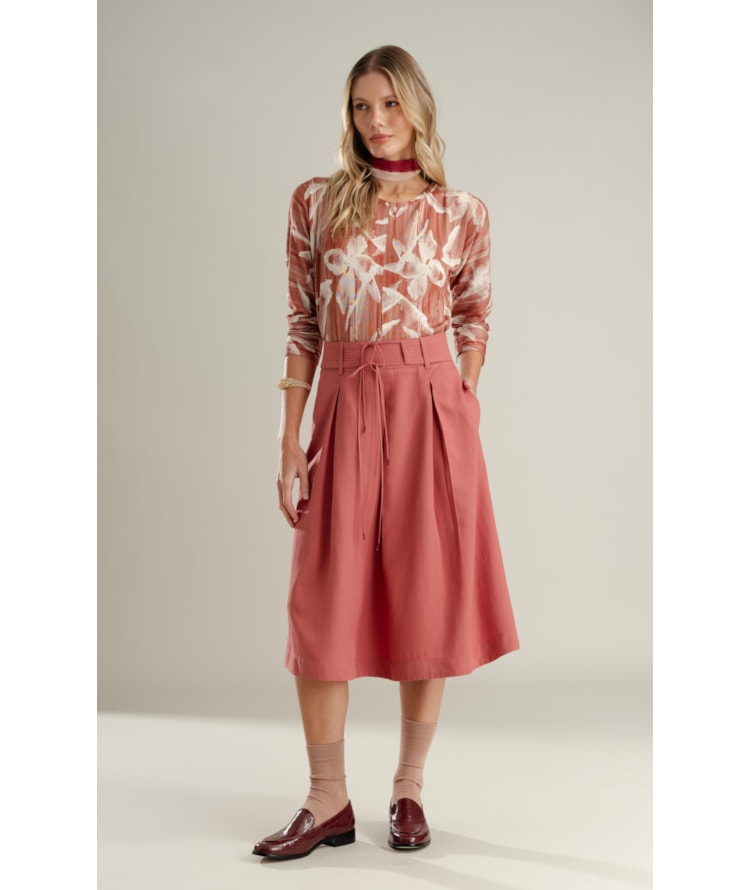 Blusa Nervura Blossom Vermelho