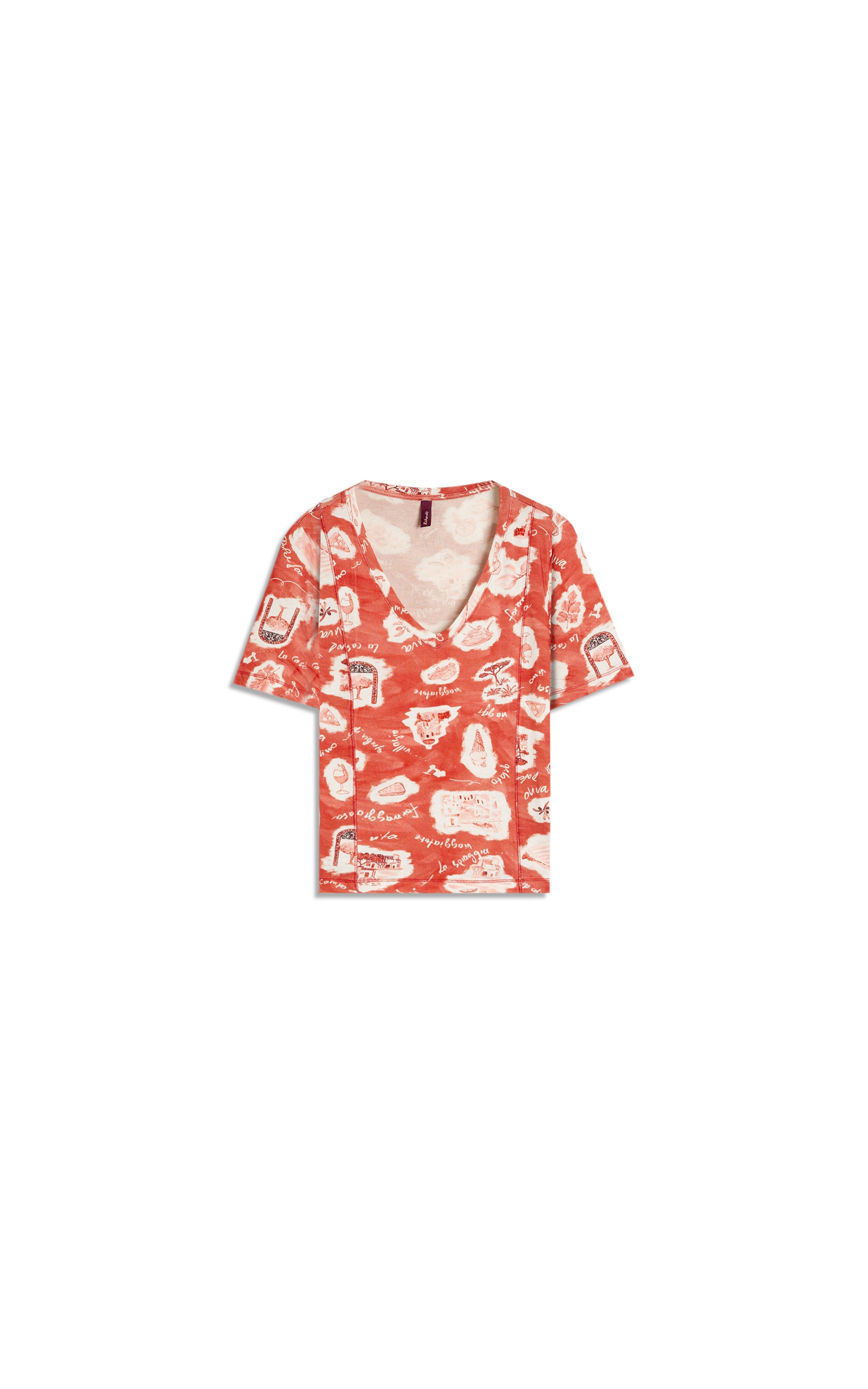 Blusa Nice Estampa Viaggio Lb Vermelho
