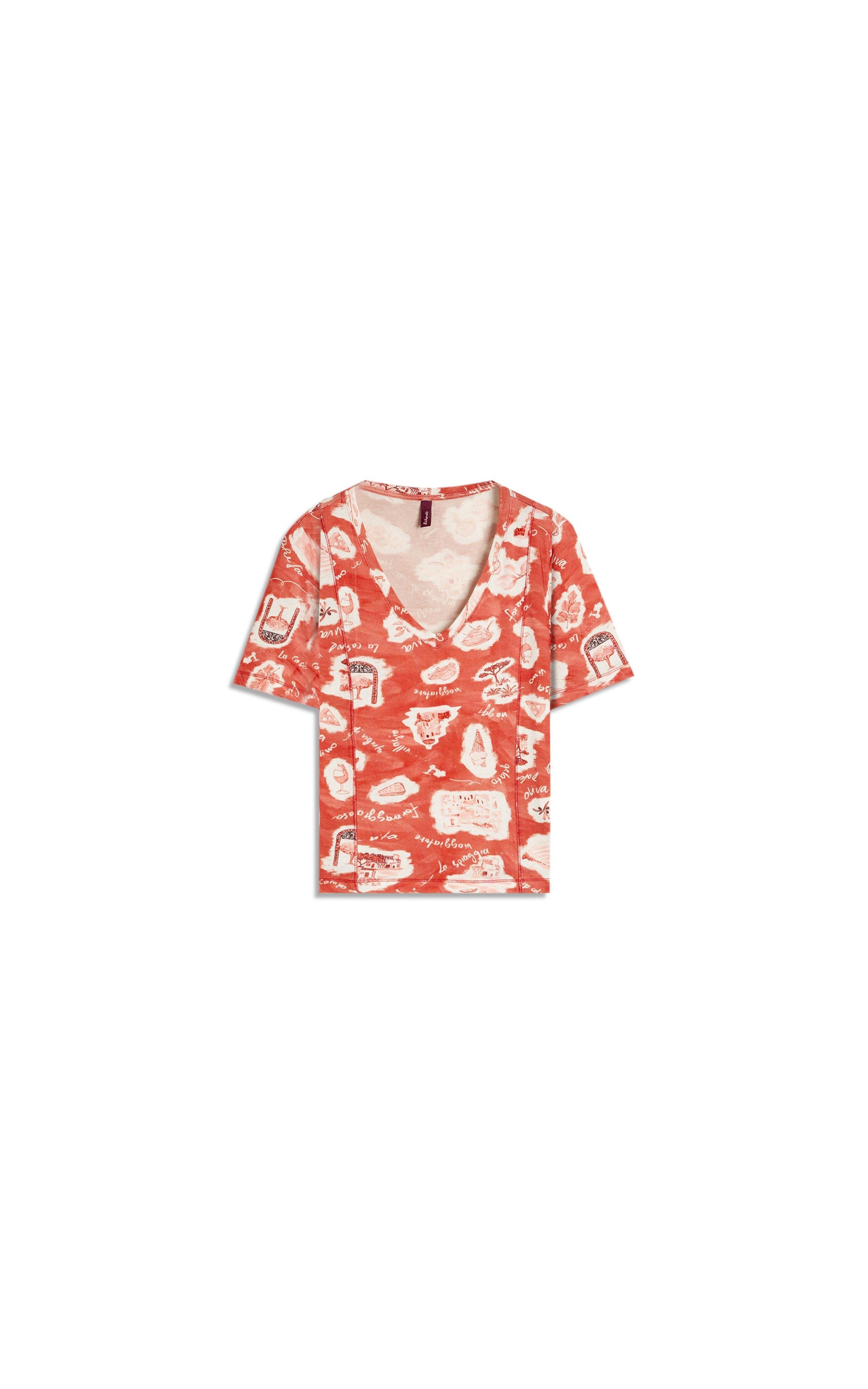 Blusa Nice Estampa Viaggio Lb Vermelho