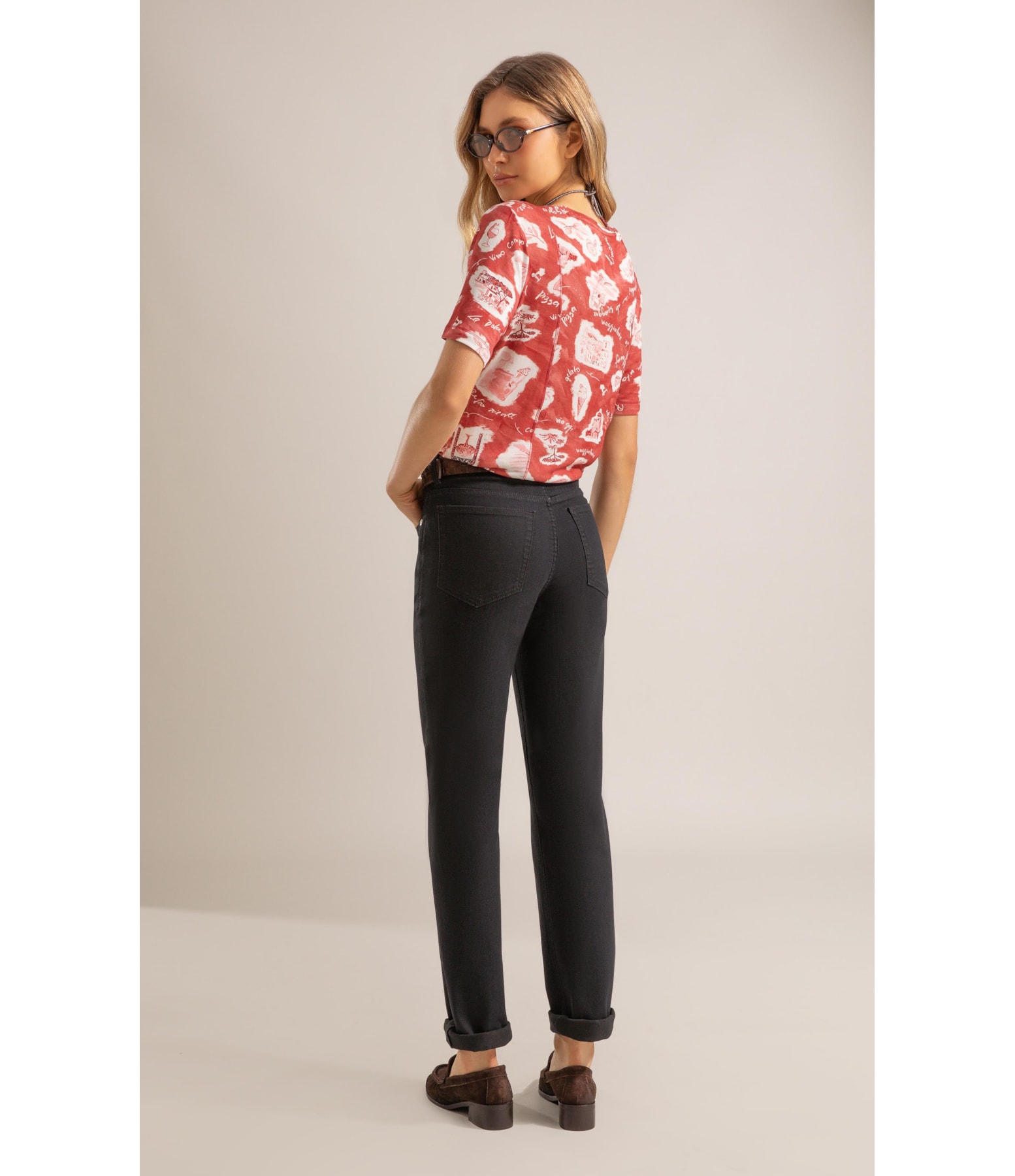 Blusa Nice Estampa Viaggio Lb Vermelho