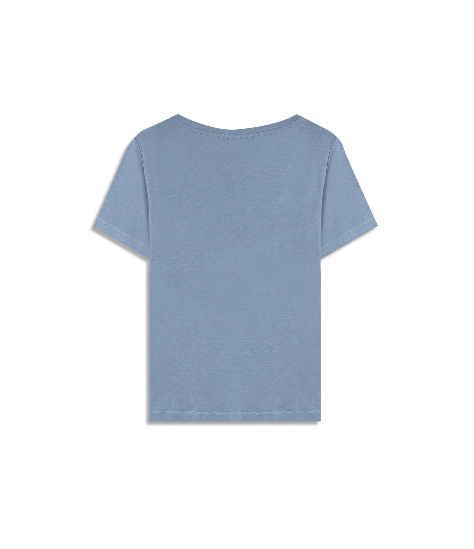 Blusa Nina Bolso Ponto Saco Lisa Mc Azul Seco