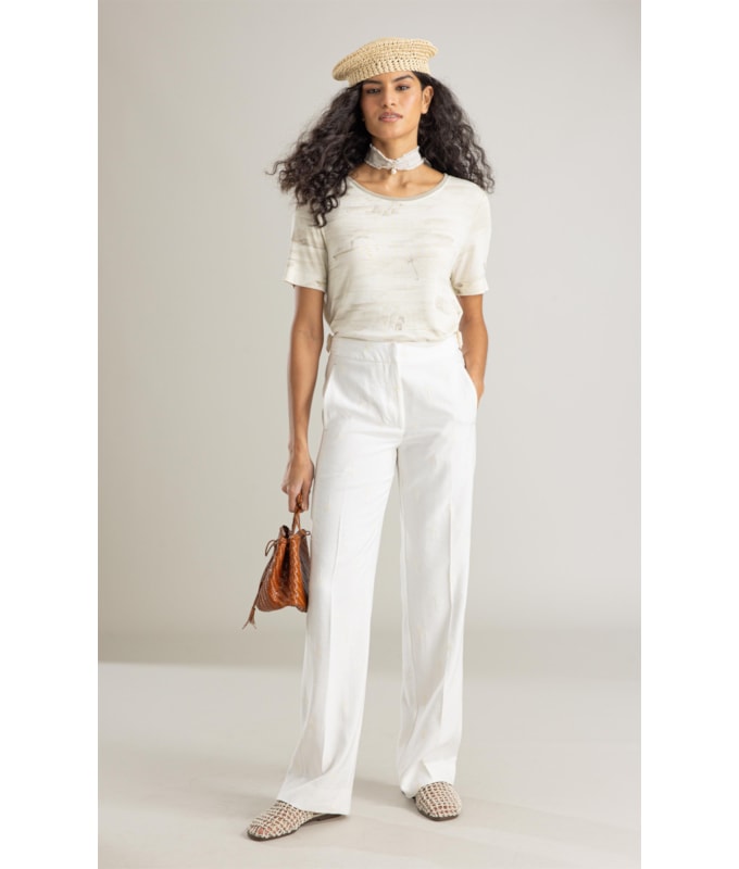 Blusa Nina Estampa Mar Mono Lb Areia