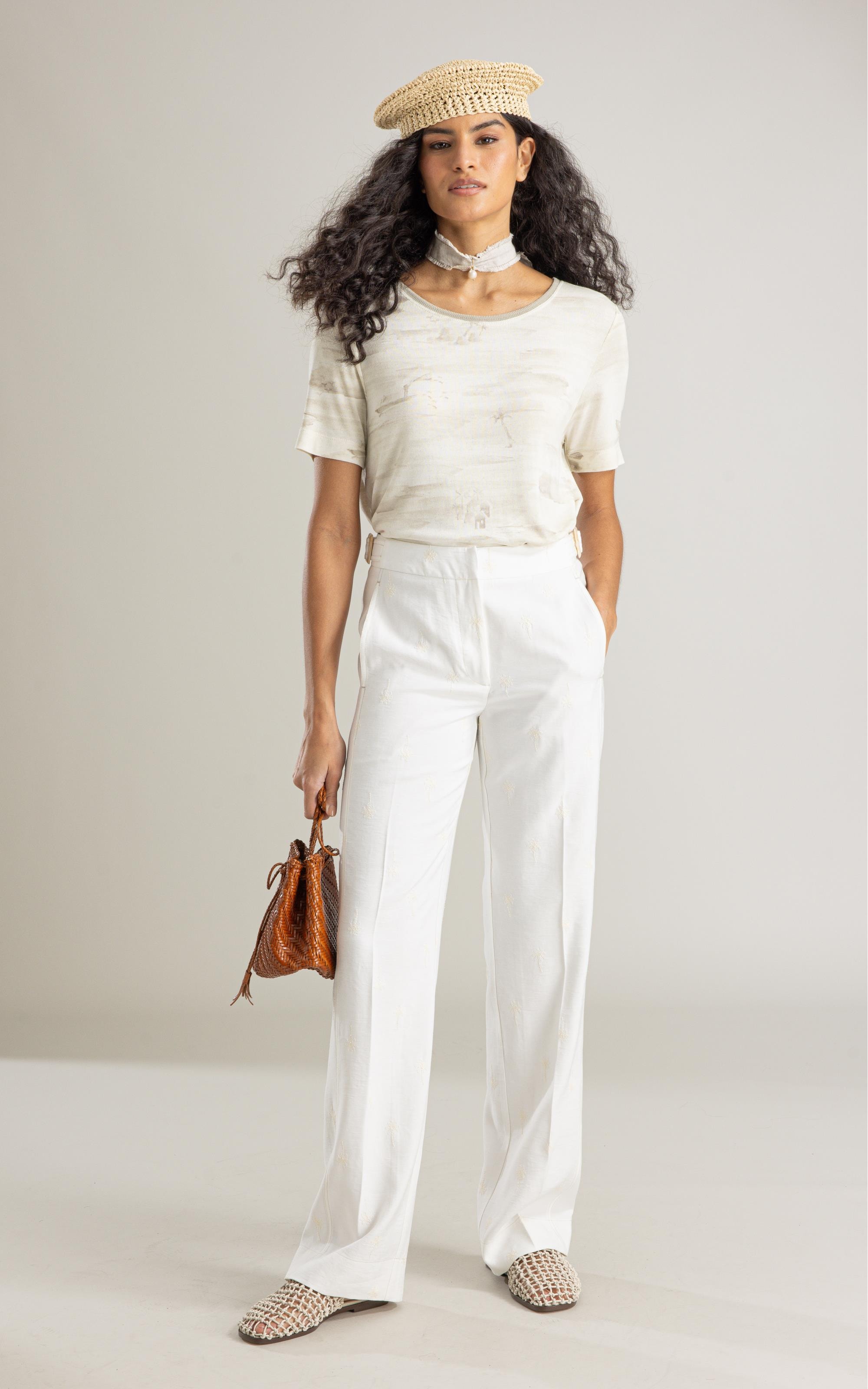 Blusa Nina Estampa Mar Mono Lb Areia