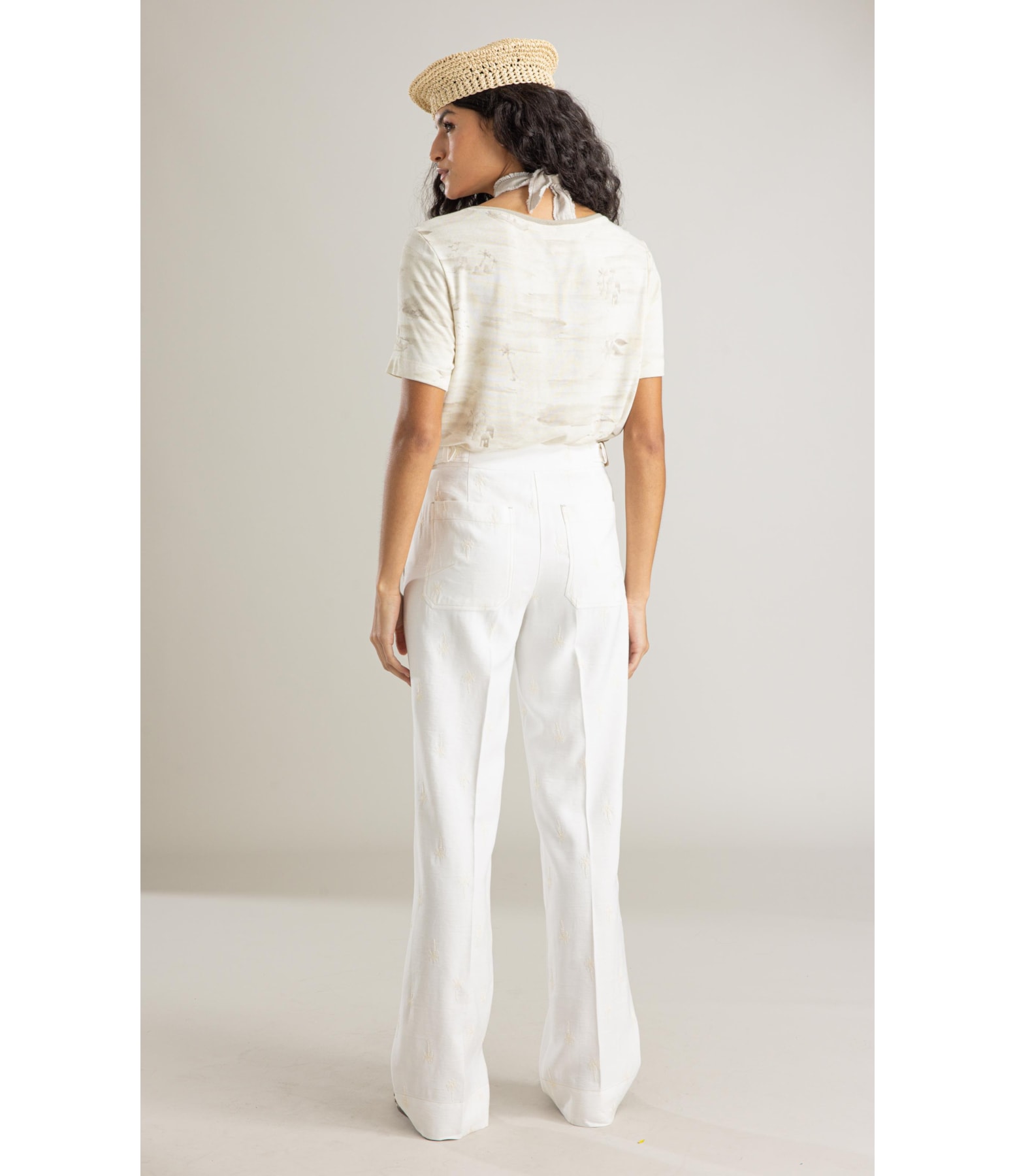 Blusa Nina Estampa Mar Mono Lb Areia