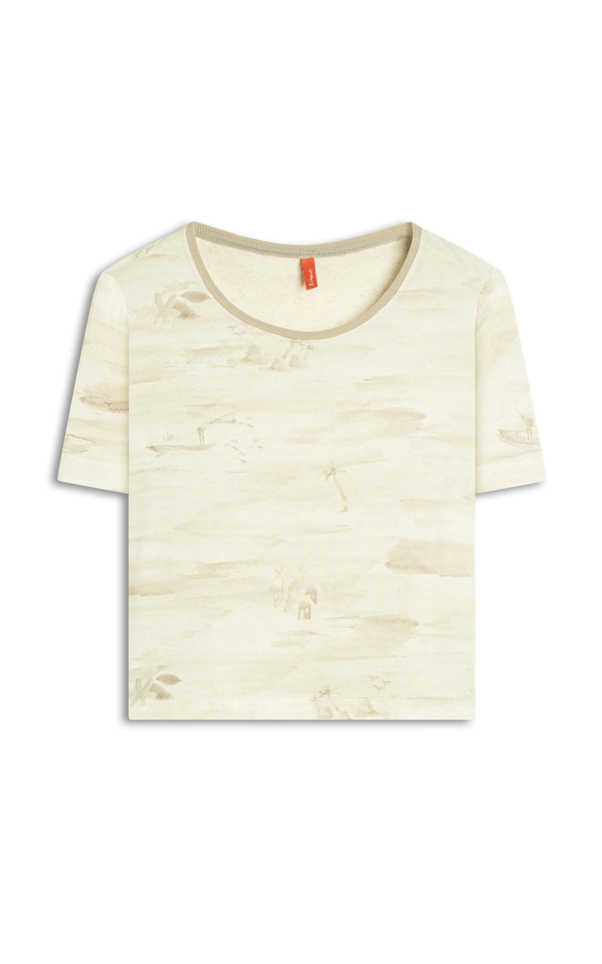 Blusa Nina Estampa Mar Mono Lb Areia