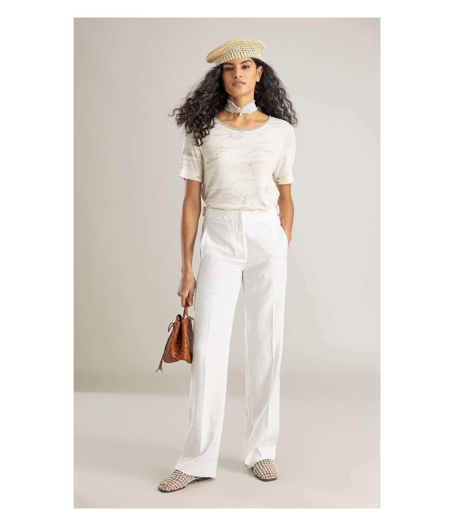 Blusa Nina Estampa Mar Mono Lb Areia