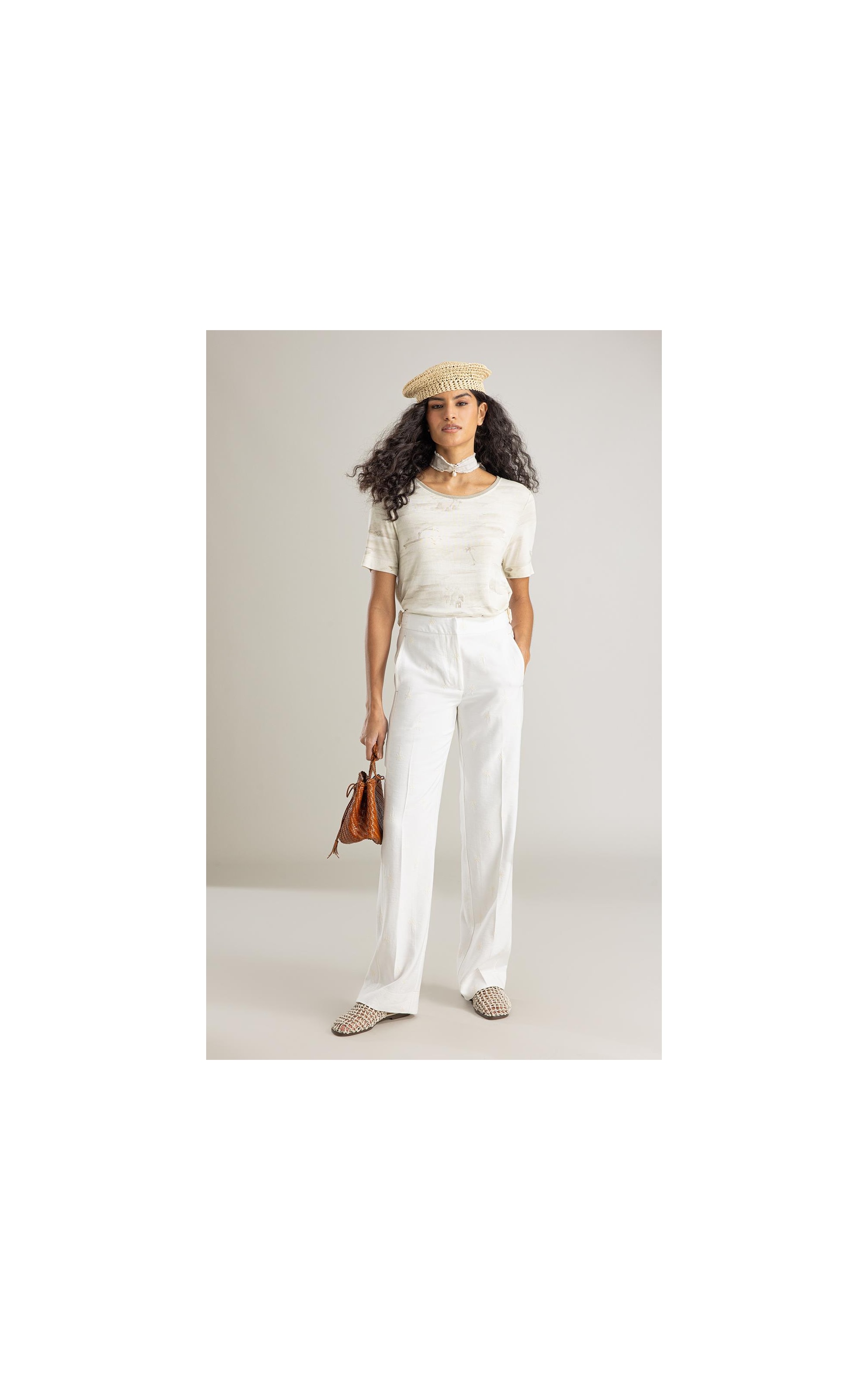 Blusa Nina Estampa Mar Mono Lb Areia