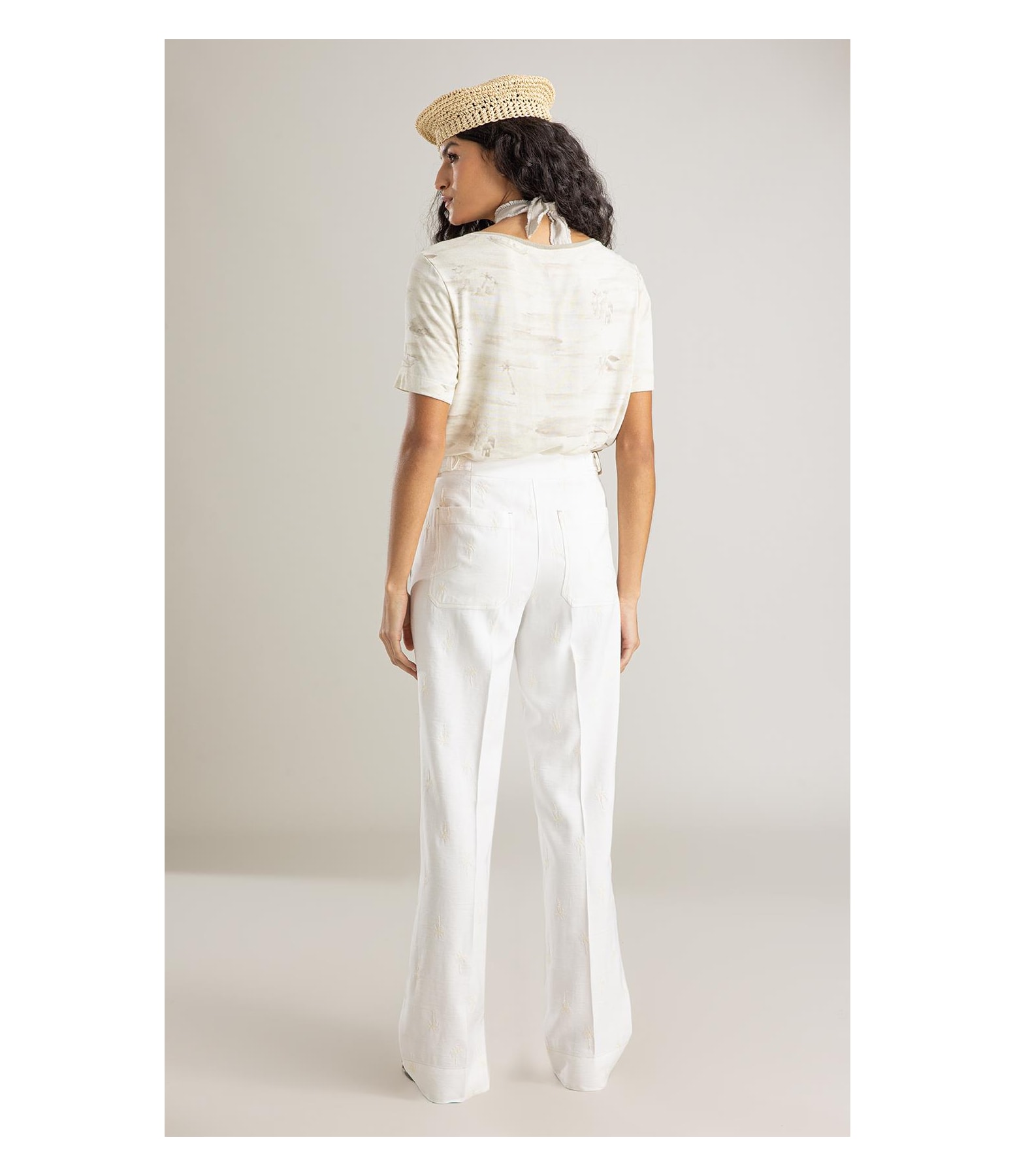 Blusa Nina Estampa Mar Mono Lb Areia