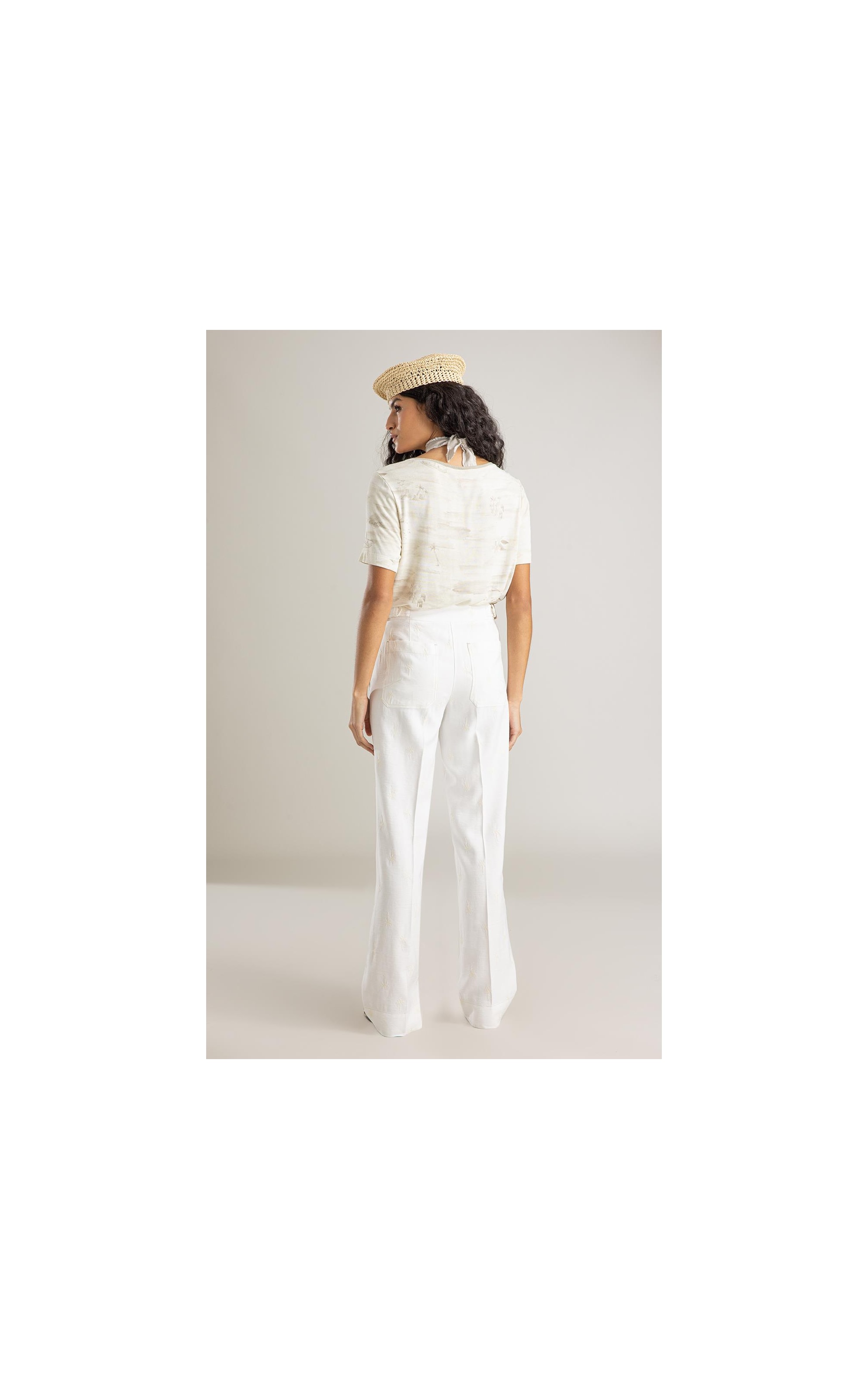 Blusa Nina Estampa Mar Mono Lb Areia