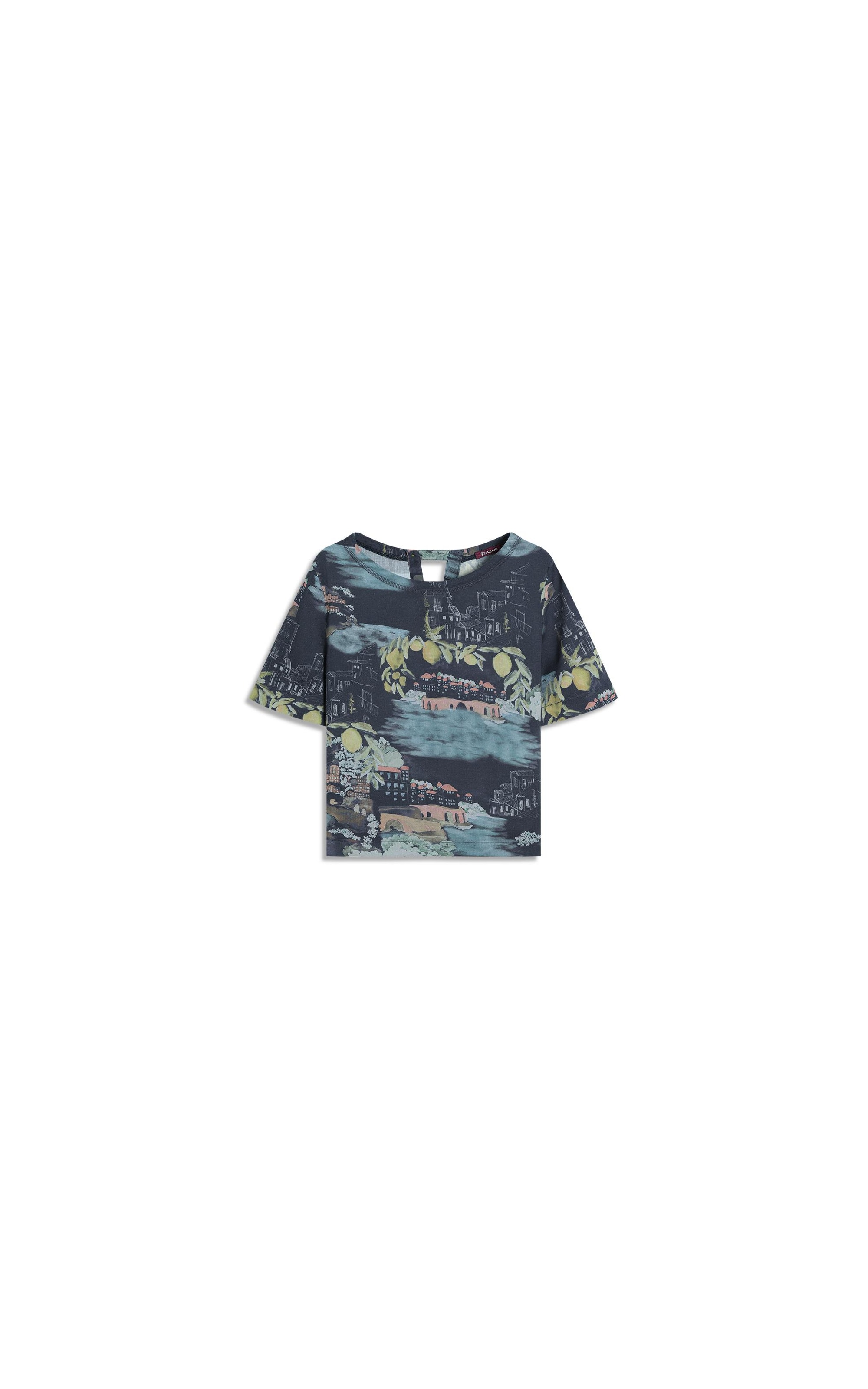 Blusa Noemi Paesaggio Linho Blend Dark Navy