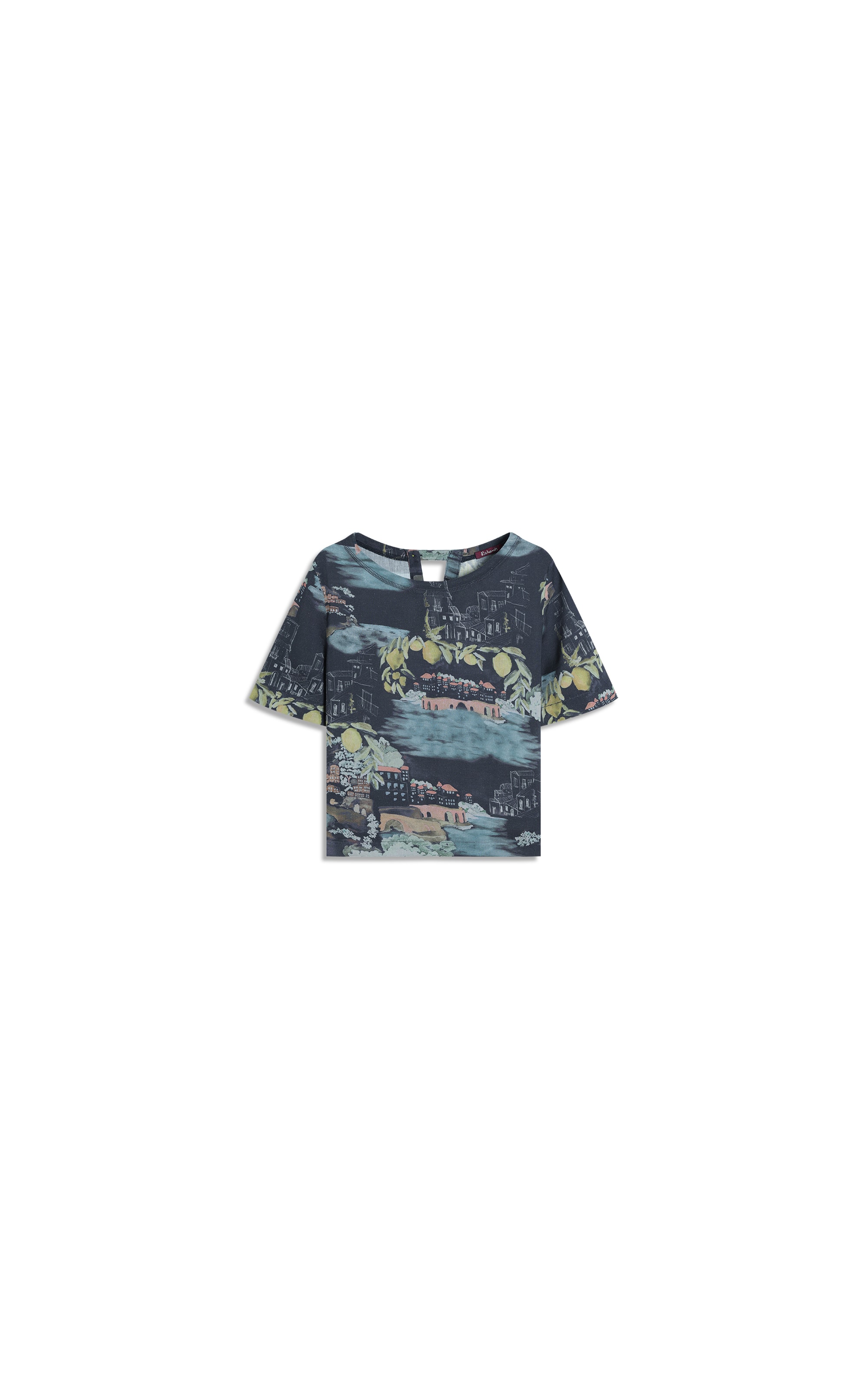 Blusa Noemi Paesaggio Linho Blend Dark Navy