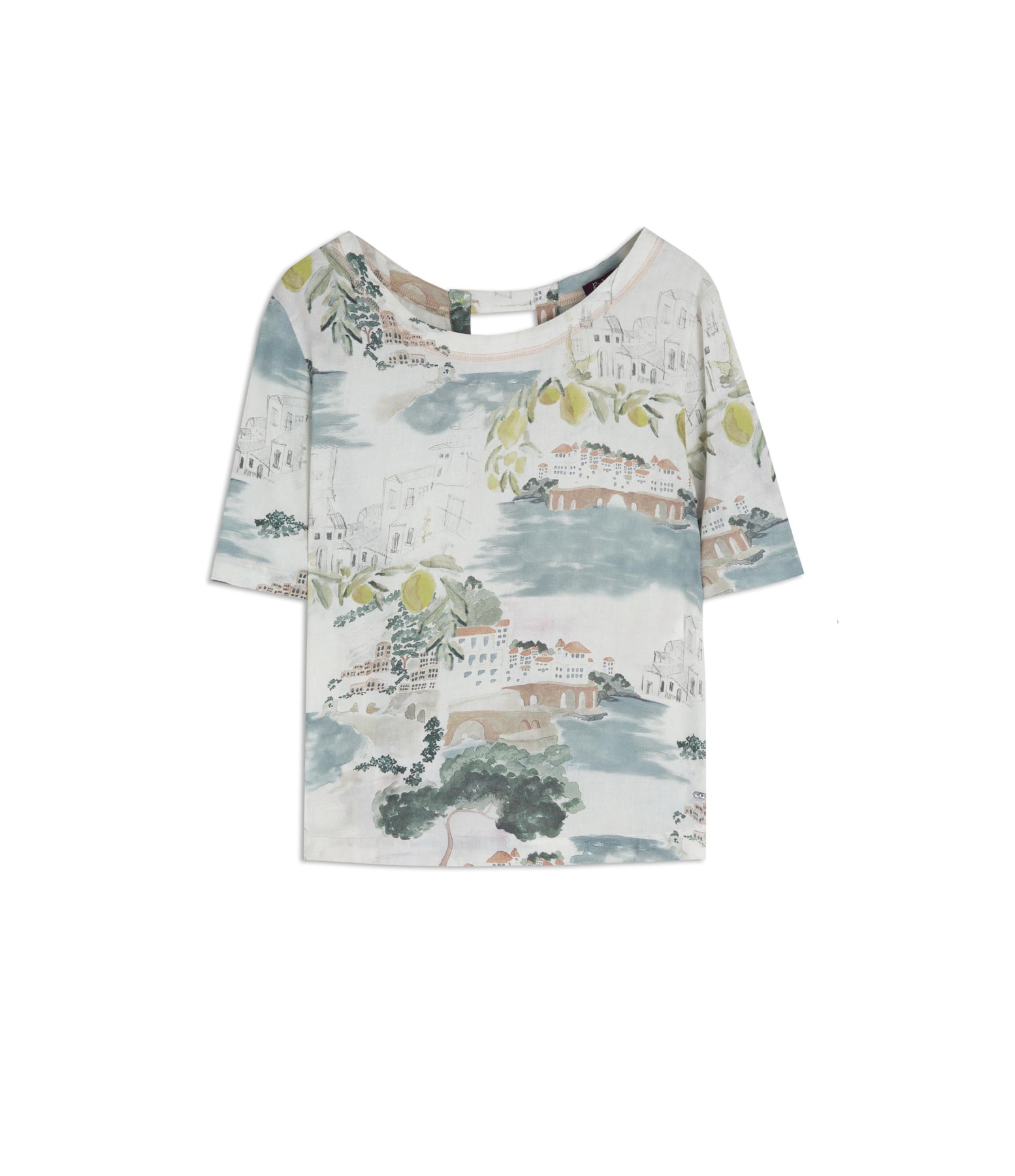 Blusa Noemi Paesaggio Linho Blend Natural