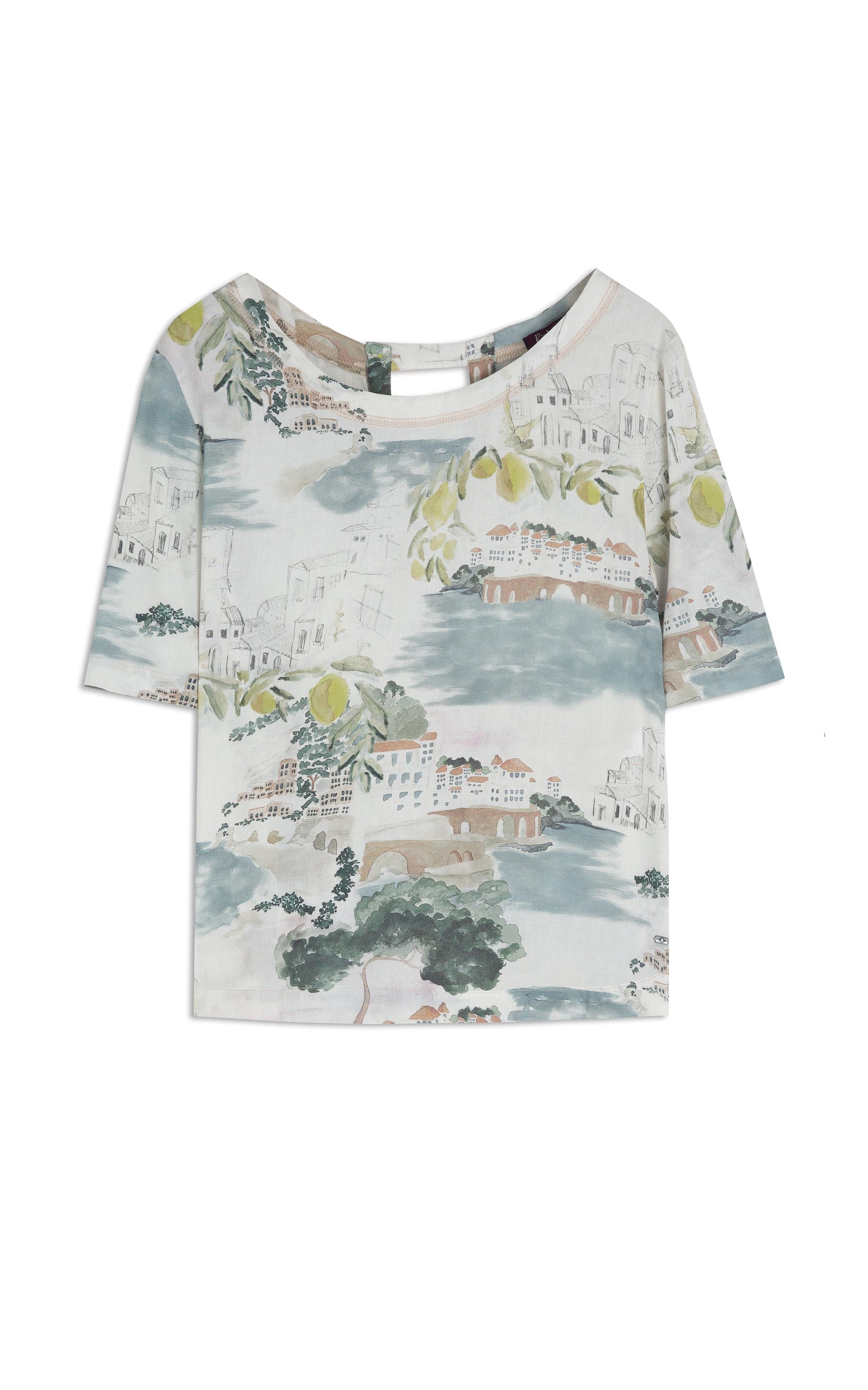 Blusa Noemi Paesaggio Linho Blend Natural