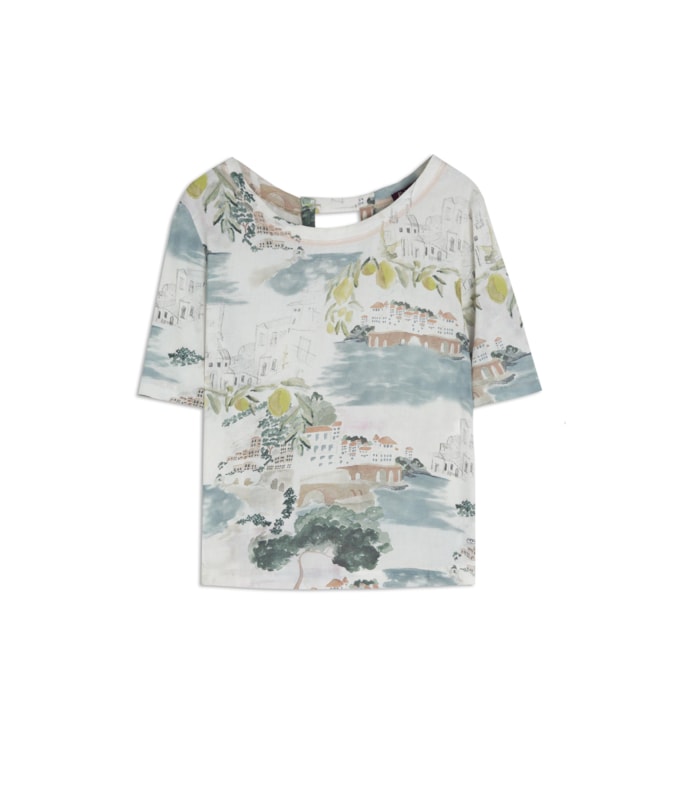 Blusa Noemi Paesaggio Linho Blend Natural