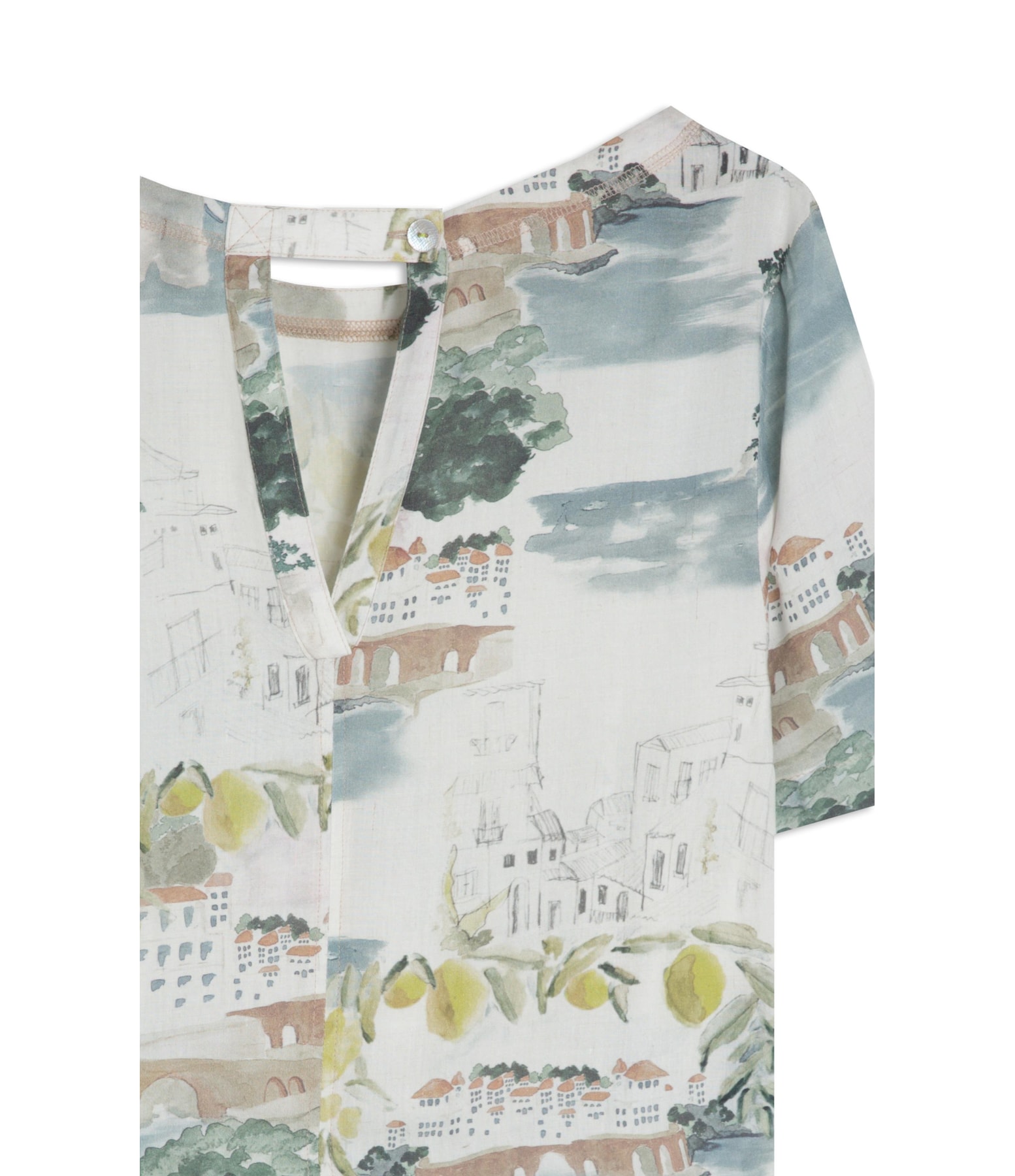 Blusa Noemi Paesaggio Linho Blend Natural