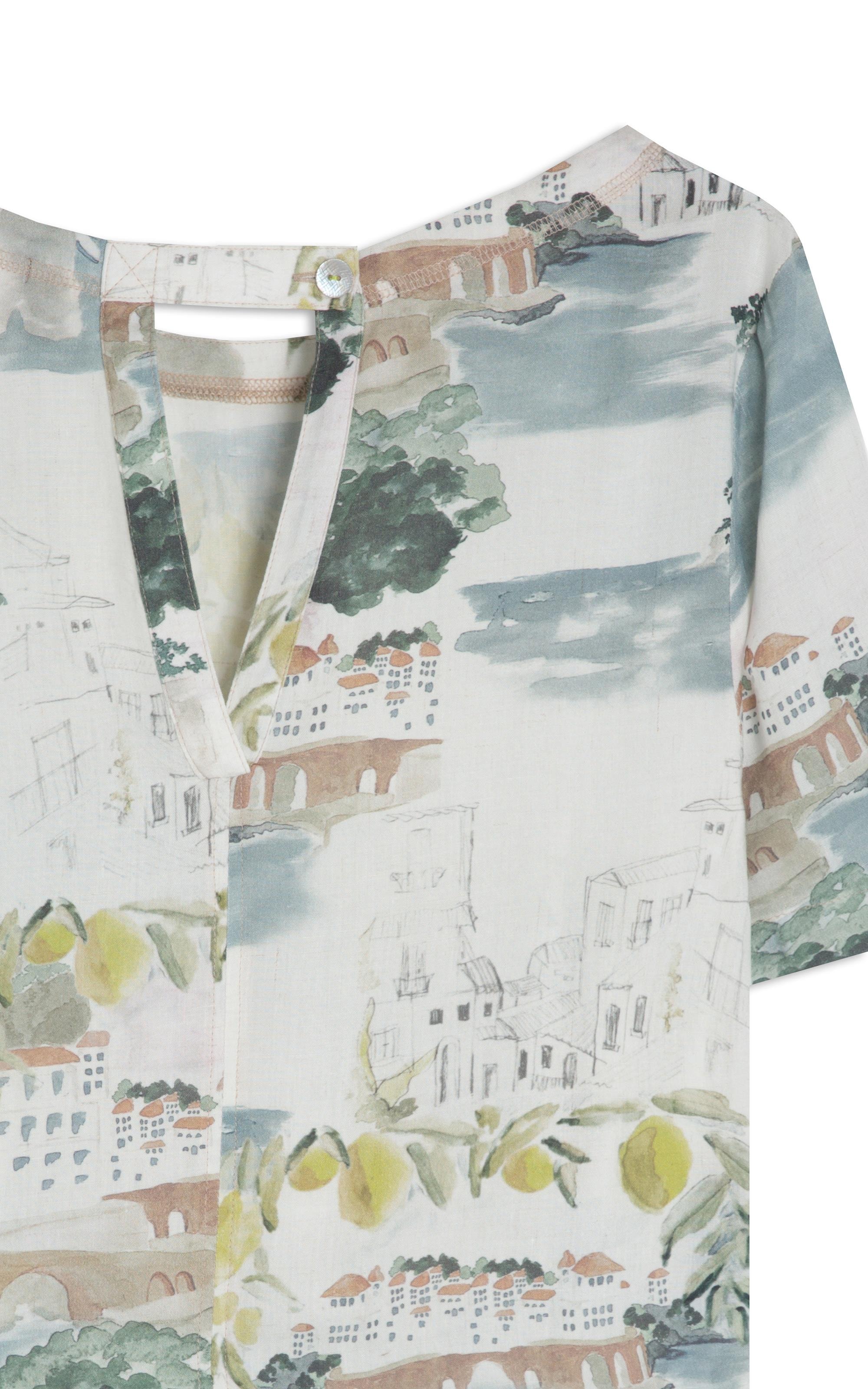 Blusa Noemi Paesaggio Linho Blend Natural