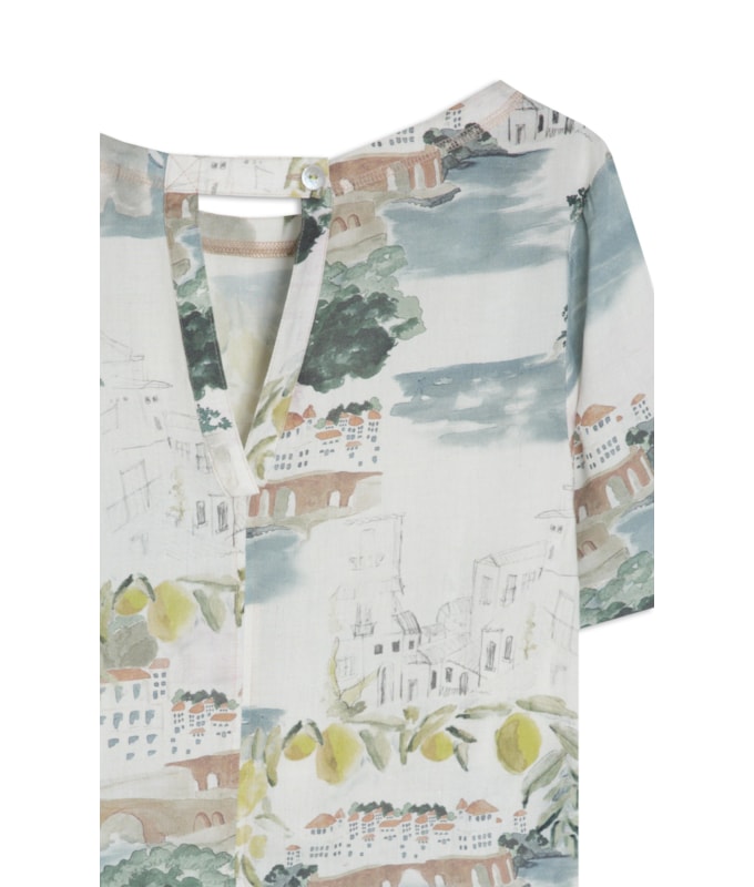 Blusa Noemi Paesaggio Linho Blend Natural