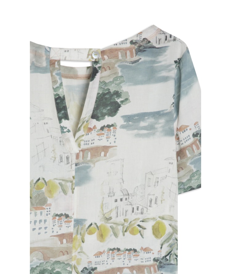 Blusa Noemi Paesaggio Linho Blend Natural