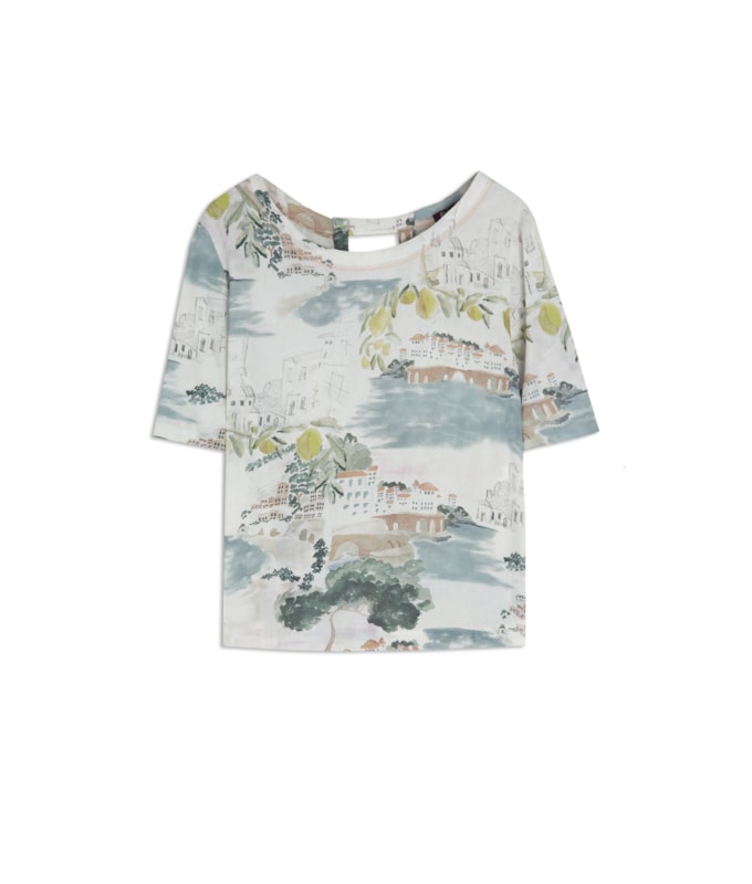 Blusa Noemi Paesaggio Linho Blend Natural