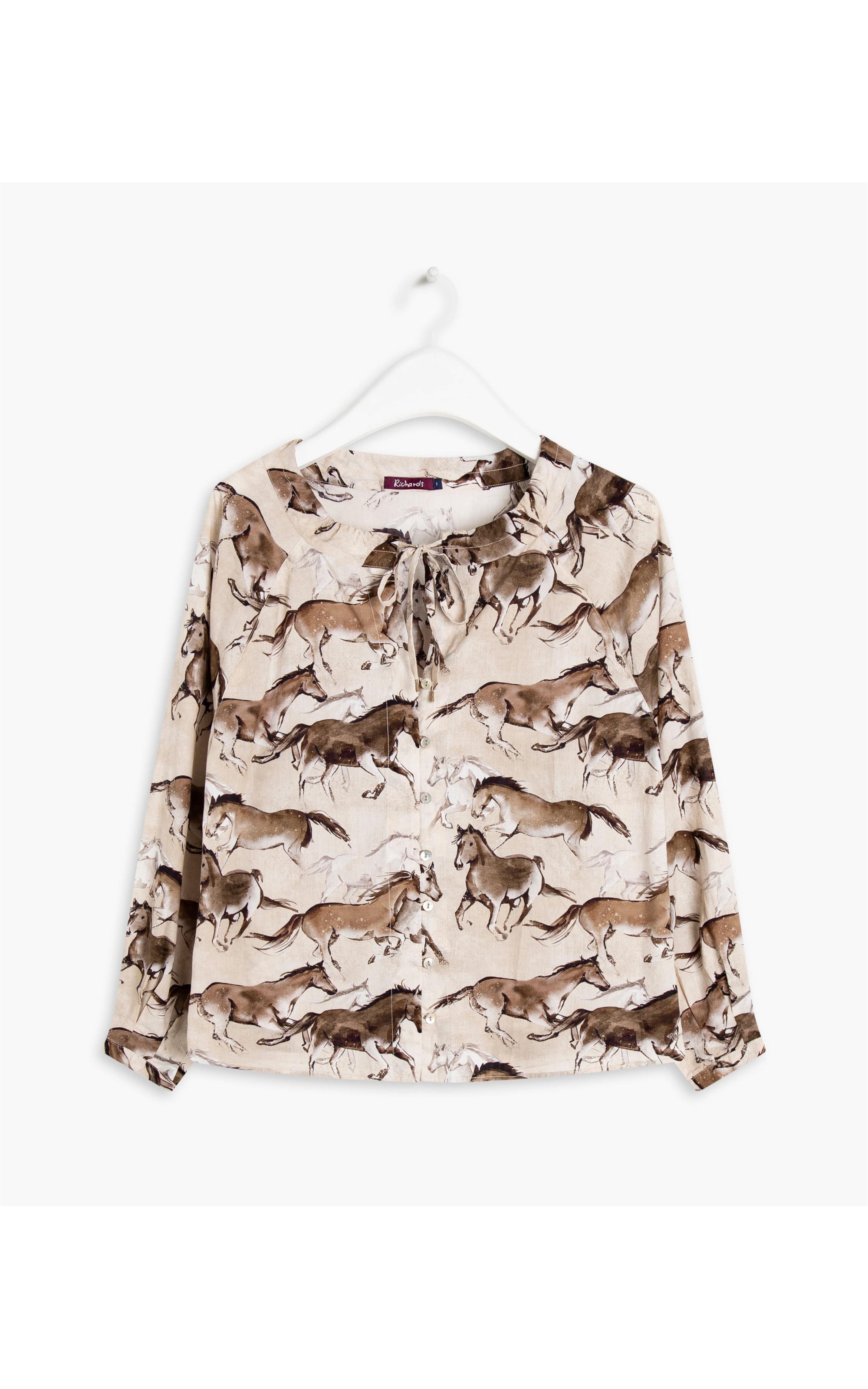 Blusa Palmer Caballos Viscose Areia