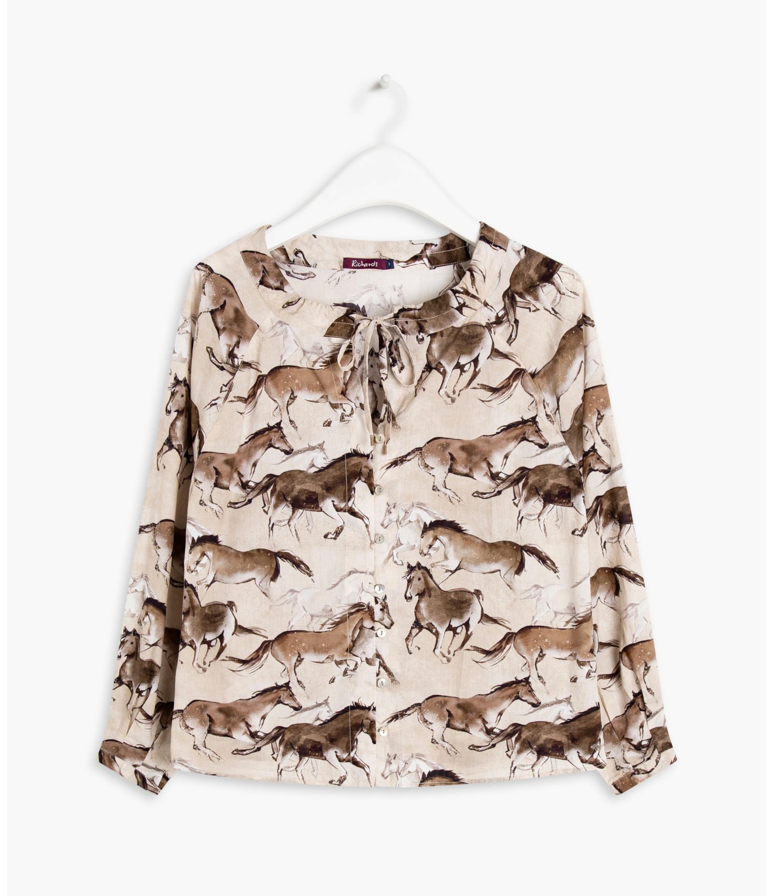 Blusa Palmer Caballos Viscose Areia